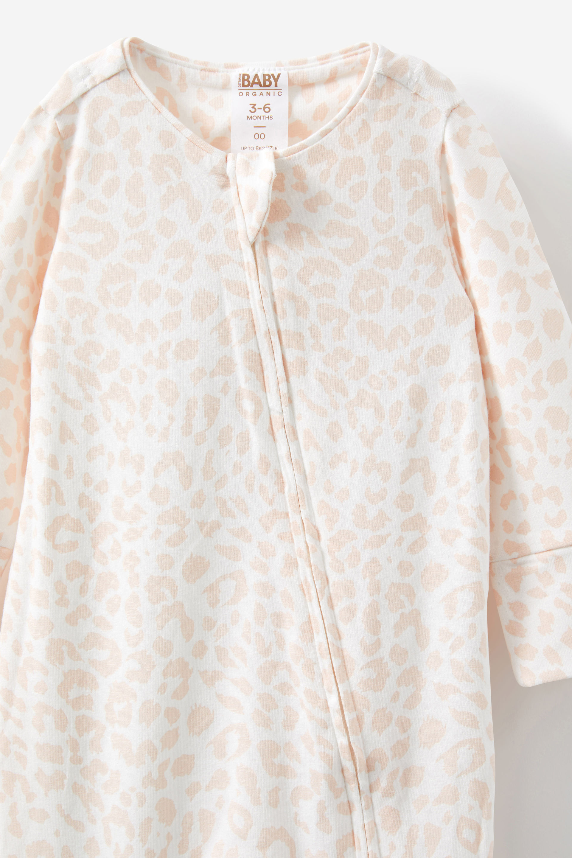 The Billie Long Sleeve Zip Romper pink pearl/ocelot