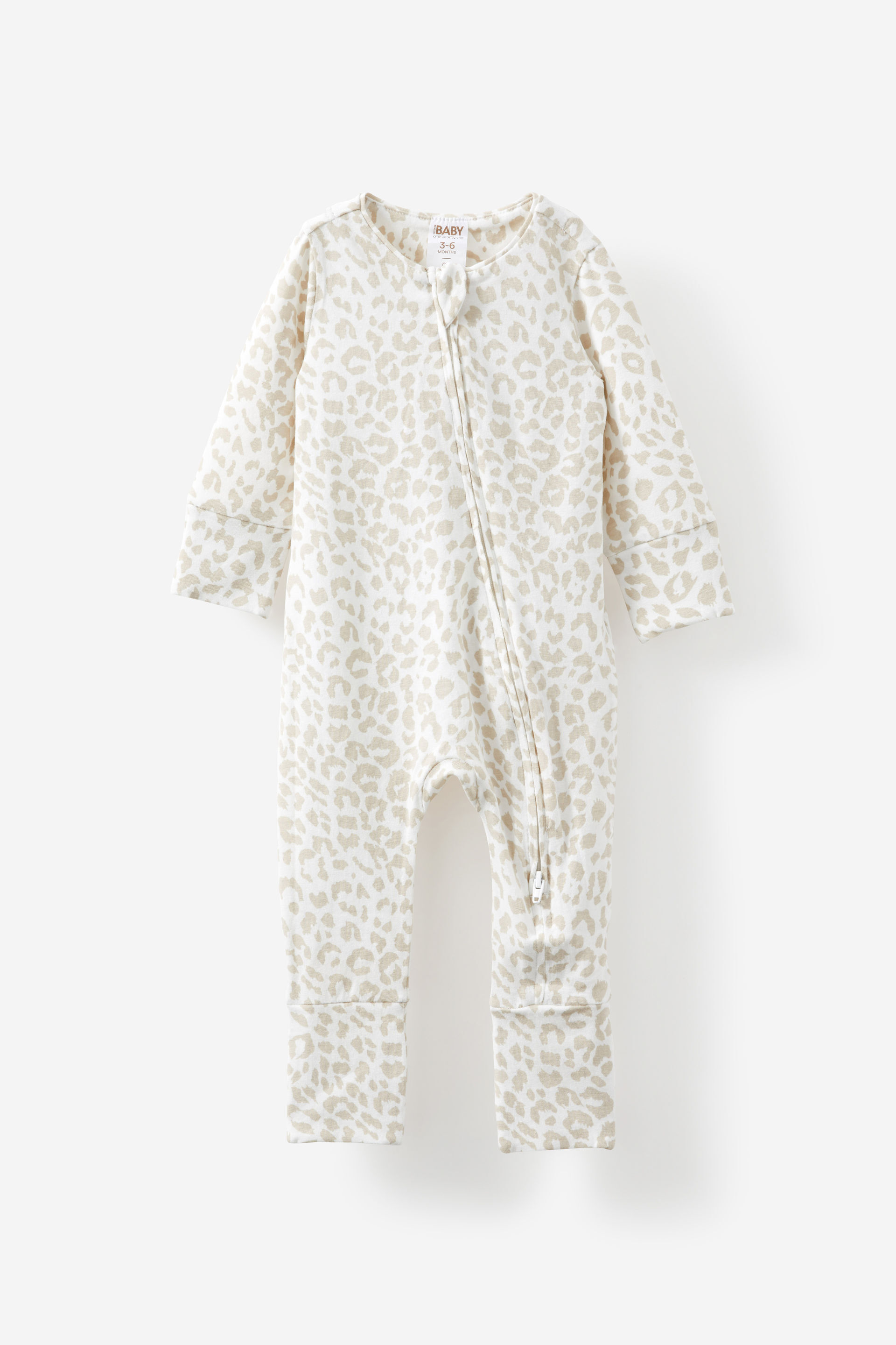 The Billie Long Sleeve Zip Romper rainy day/ocelot