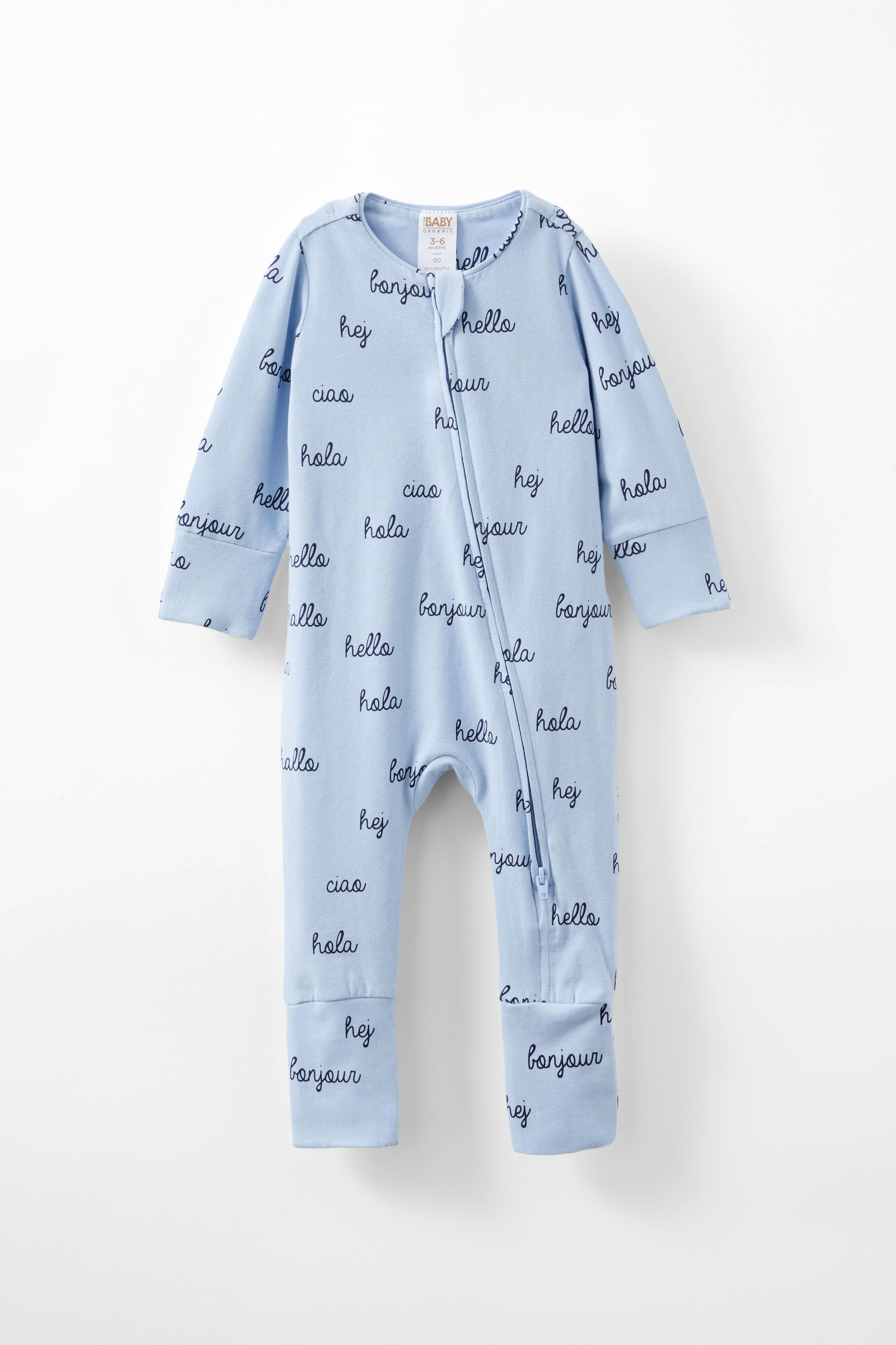 The Billie Long Sleeve Zip Romper dawn blue/hello