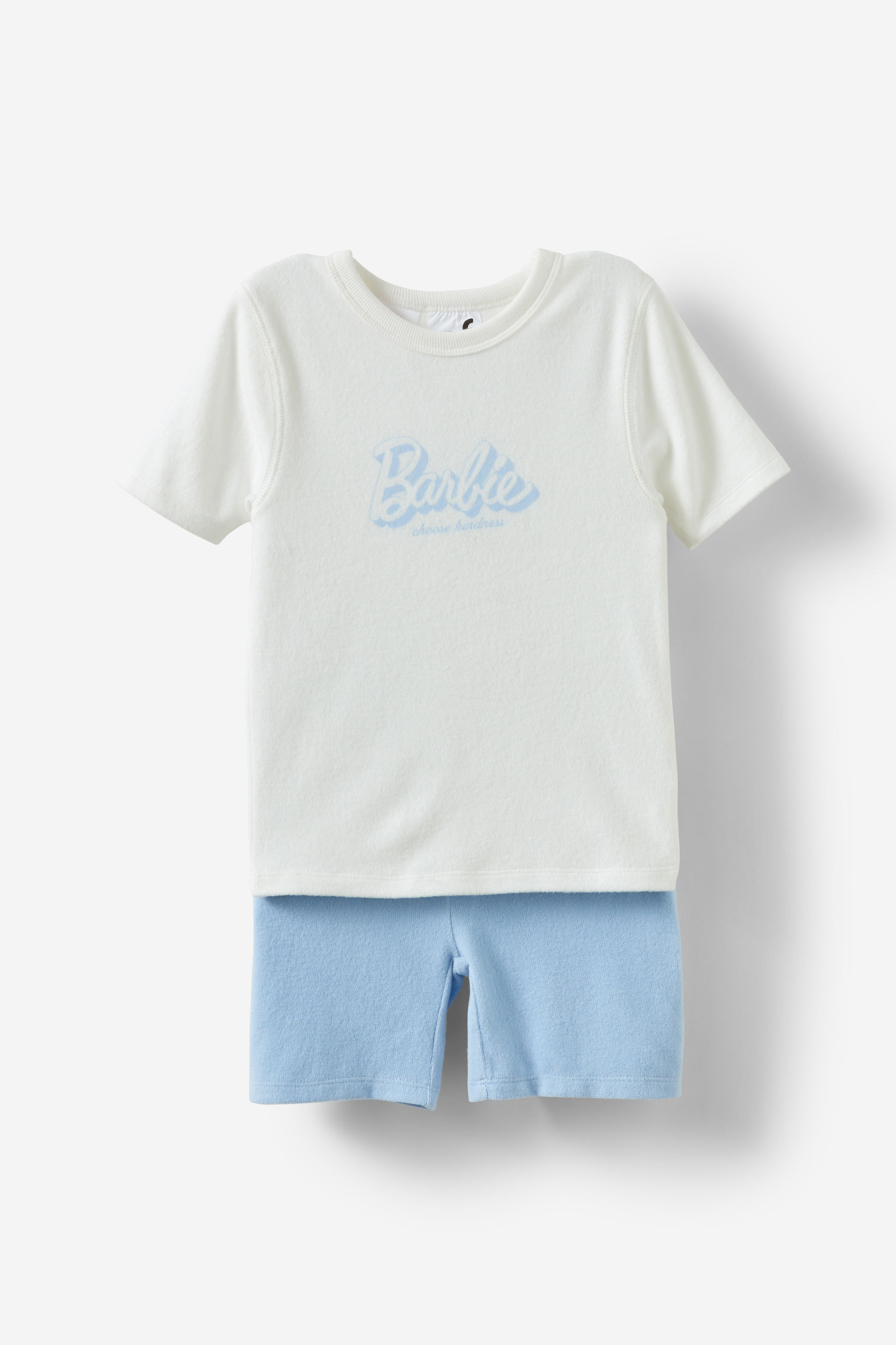 Barbie Super Soft Short Sleeve Pajama Set lcn mat barbie choose kindness/ dawn blue