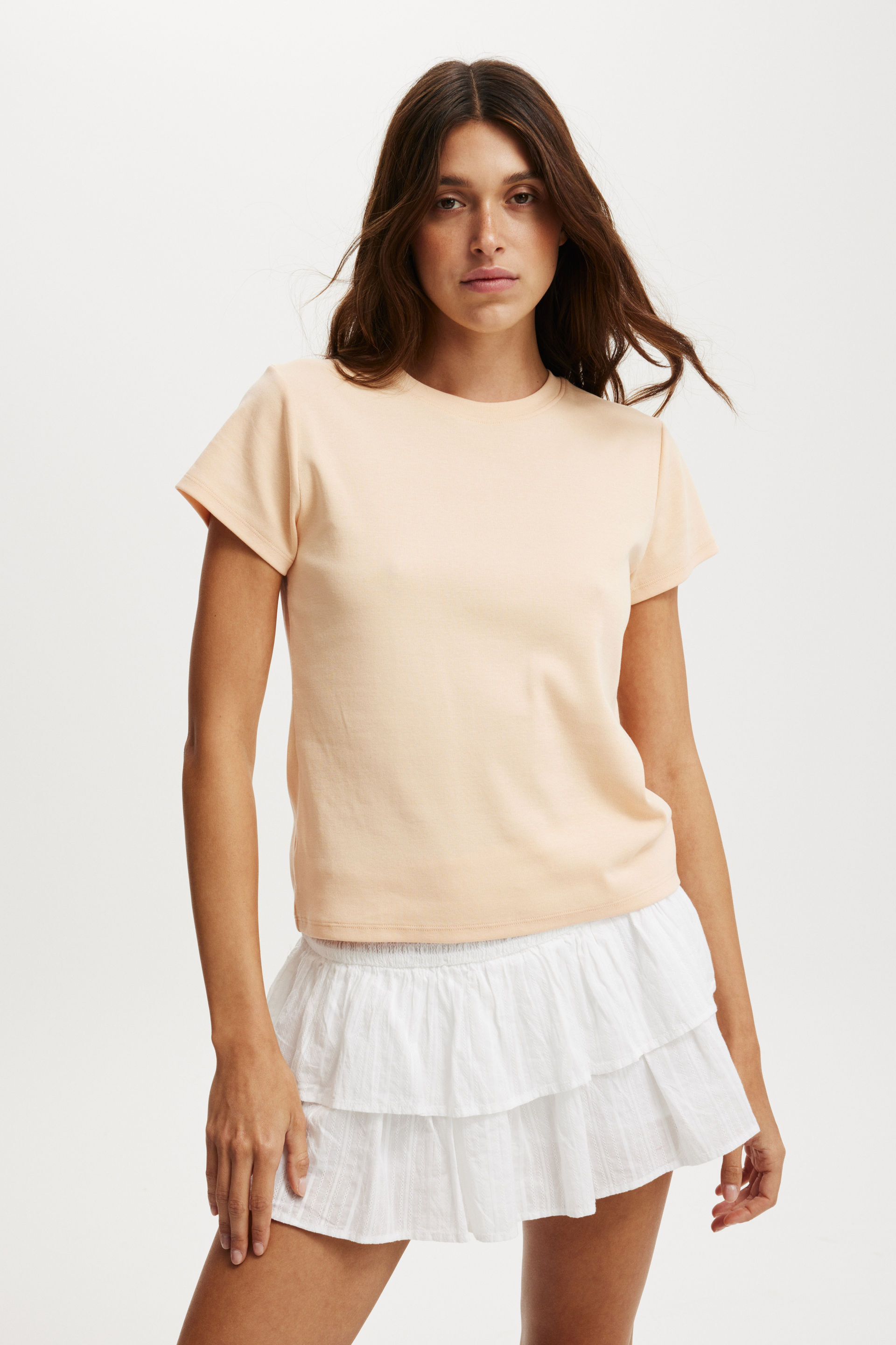 90S Baby Tee peach puff