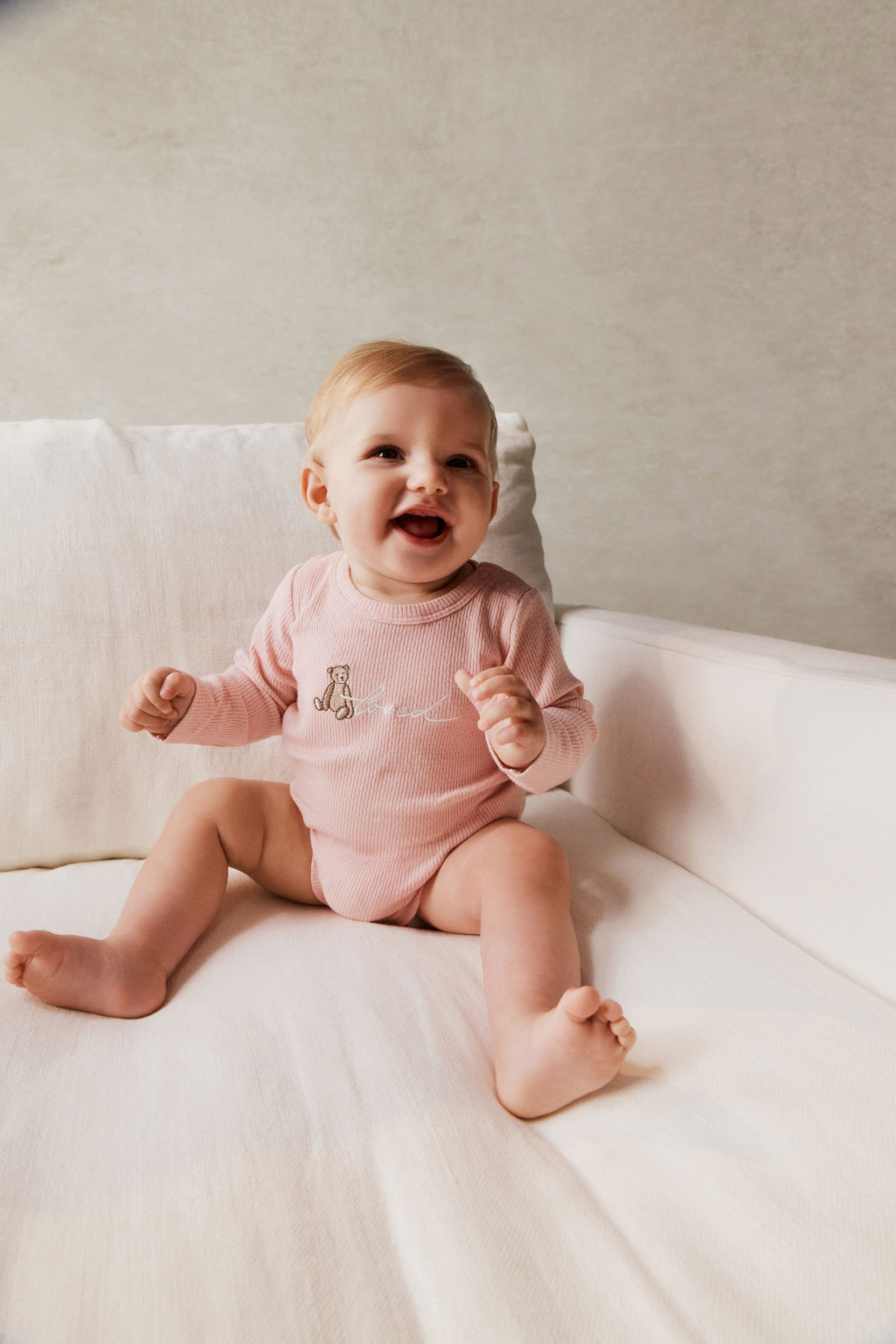Organic Pointelle Long Sleeve Bubbysuit zephyr/loved
