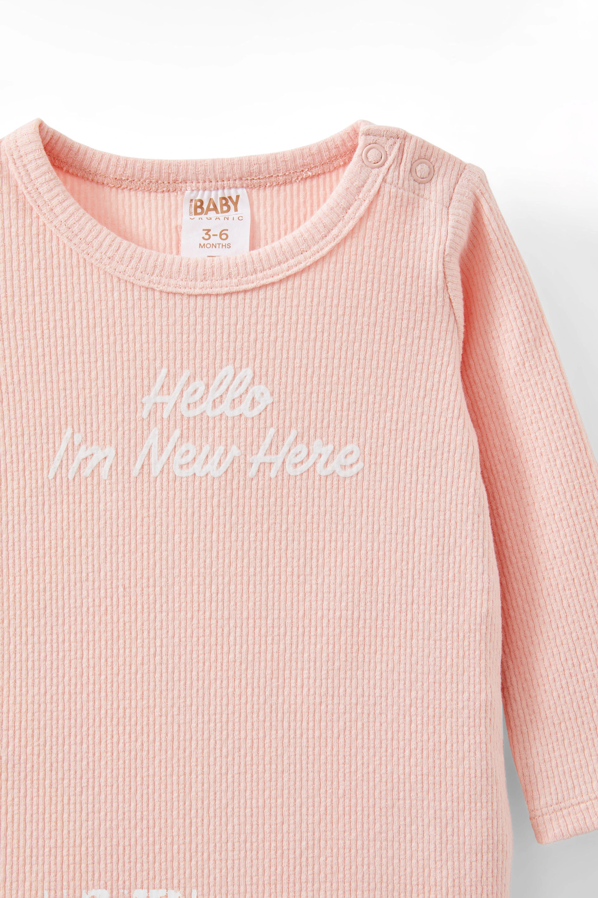 Organic Pointelle Long Sleeve Bubbysuit soft musk/hello  i m new here