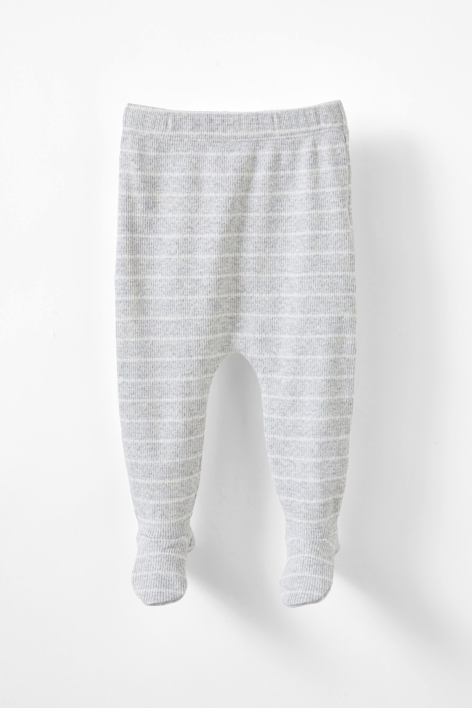 Organic Pointelle Legging cloud marle/milk stripe