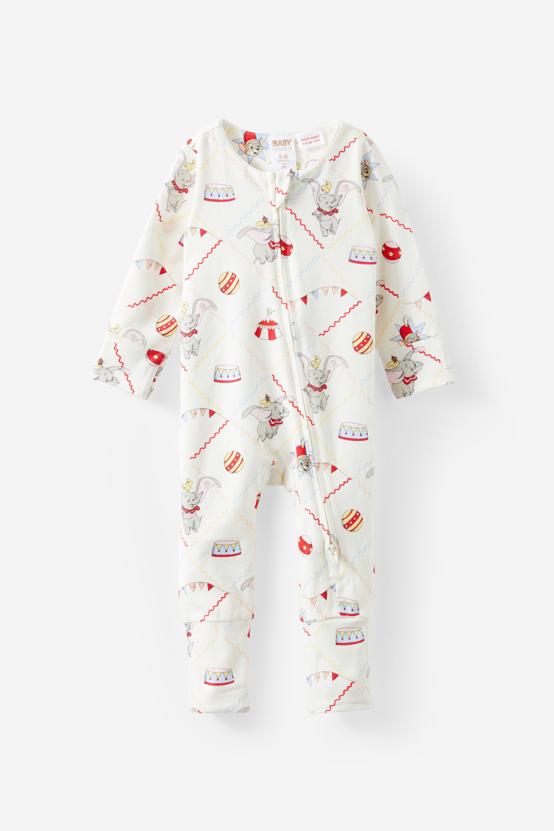 The Billie Long Sleeve Zip Romper License lcn dis vanilla/dumbo circus