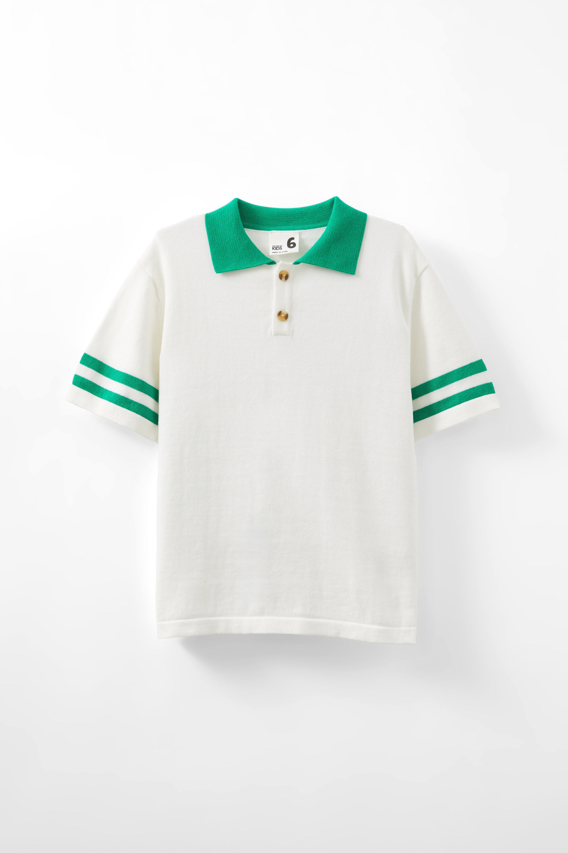 Preston Knit Polo vanilla/island green stripe
