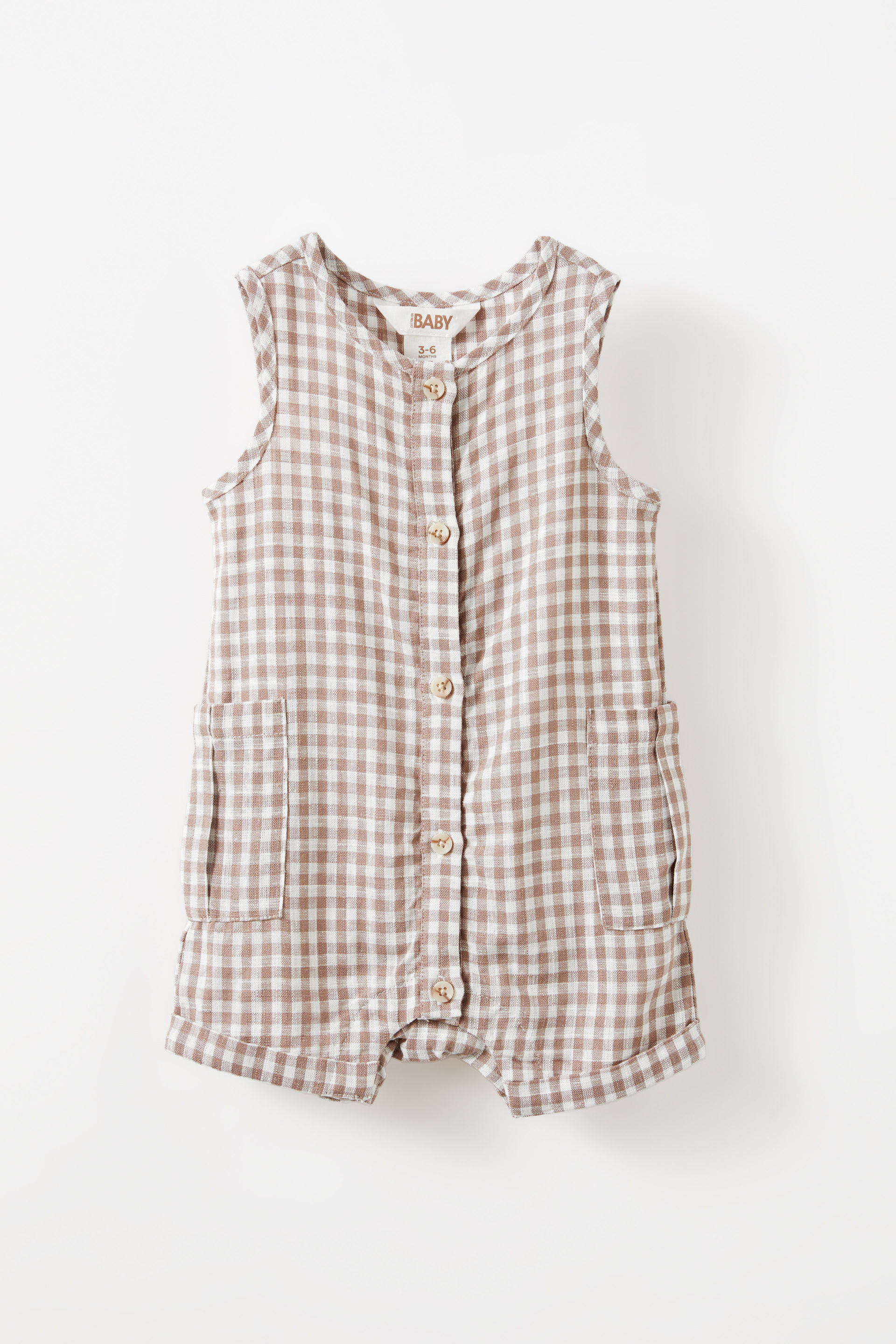 Jacob Sleeveless Playsuit oatmilk/mini gingham