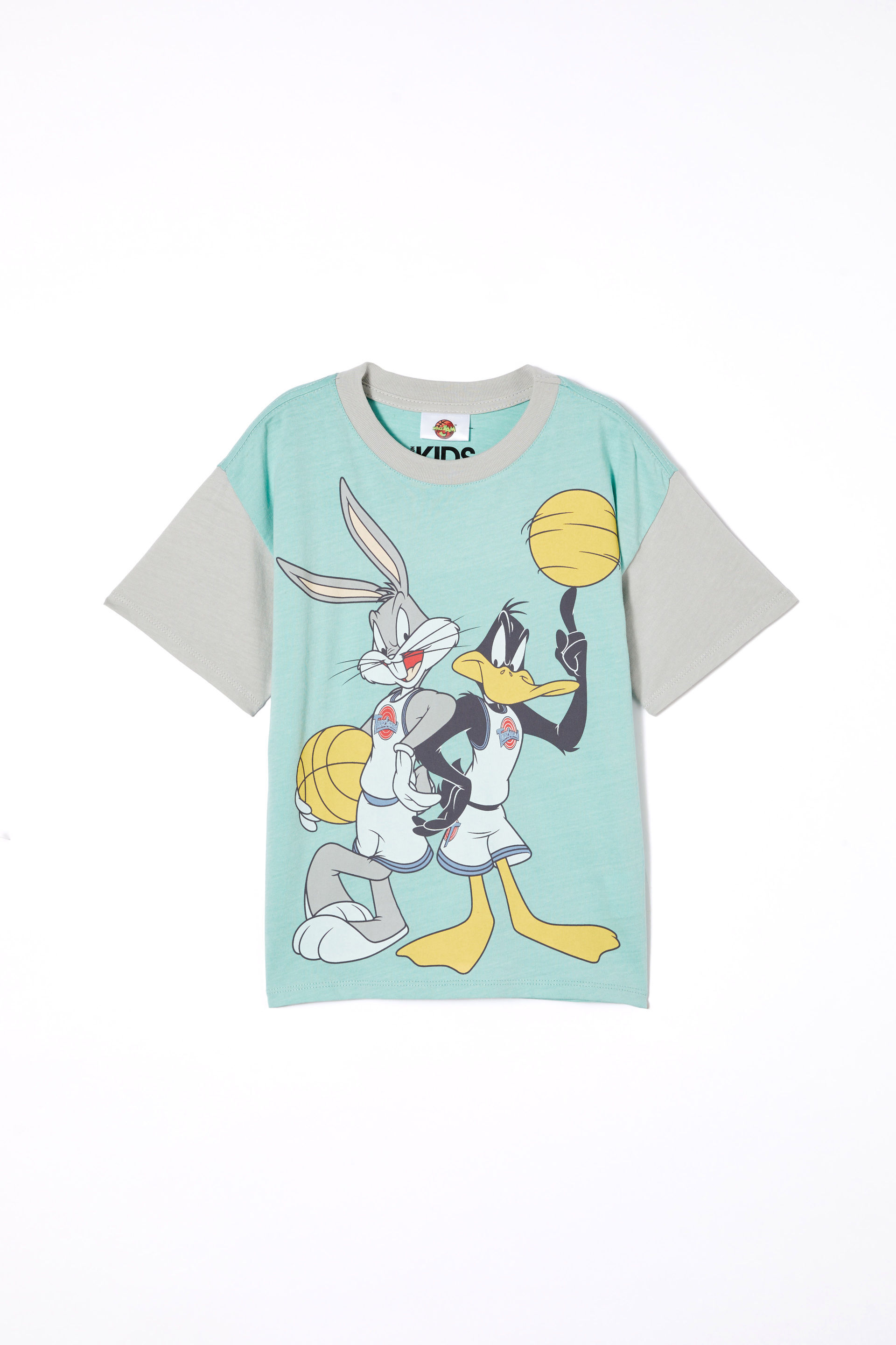 Bug Bunny Drop Shoulder Short Sleeve Tee lcn wb barber blue & winter grey/bugs & daffy