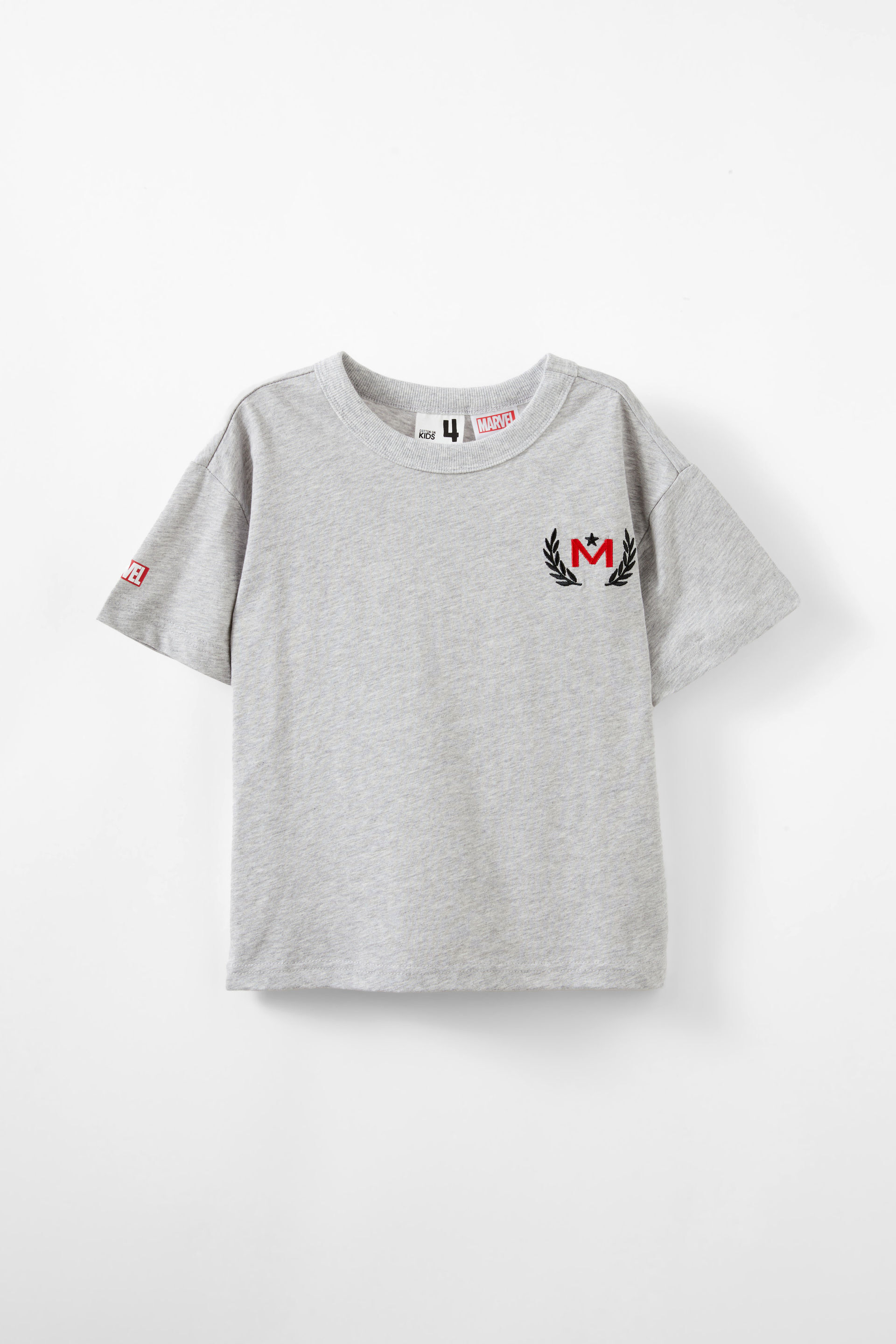 Marvel Drop Shoulder Short Sleeve Tee lcn mar fog grey marle/marvel