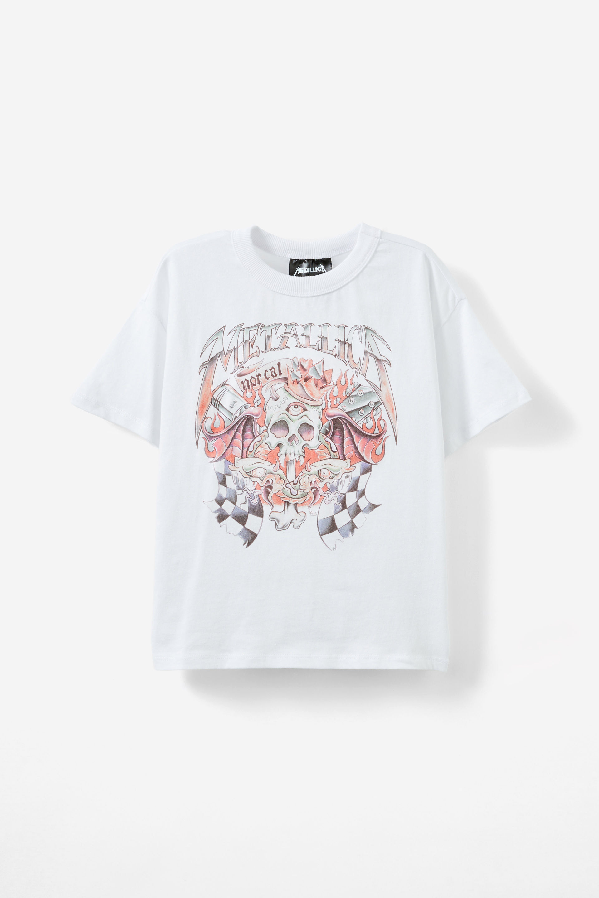 Metallica Drop Shoulder Short Sleeve Tee lcn pro white/metallica