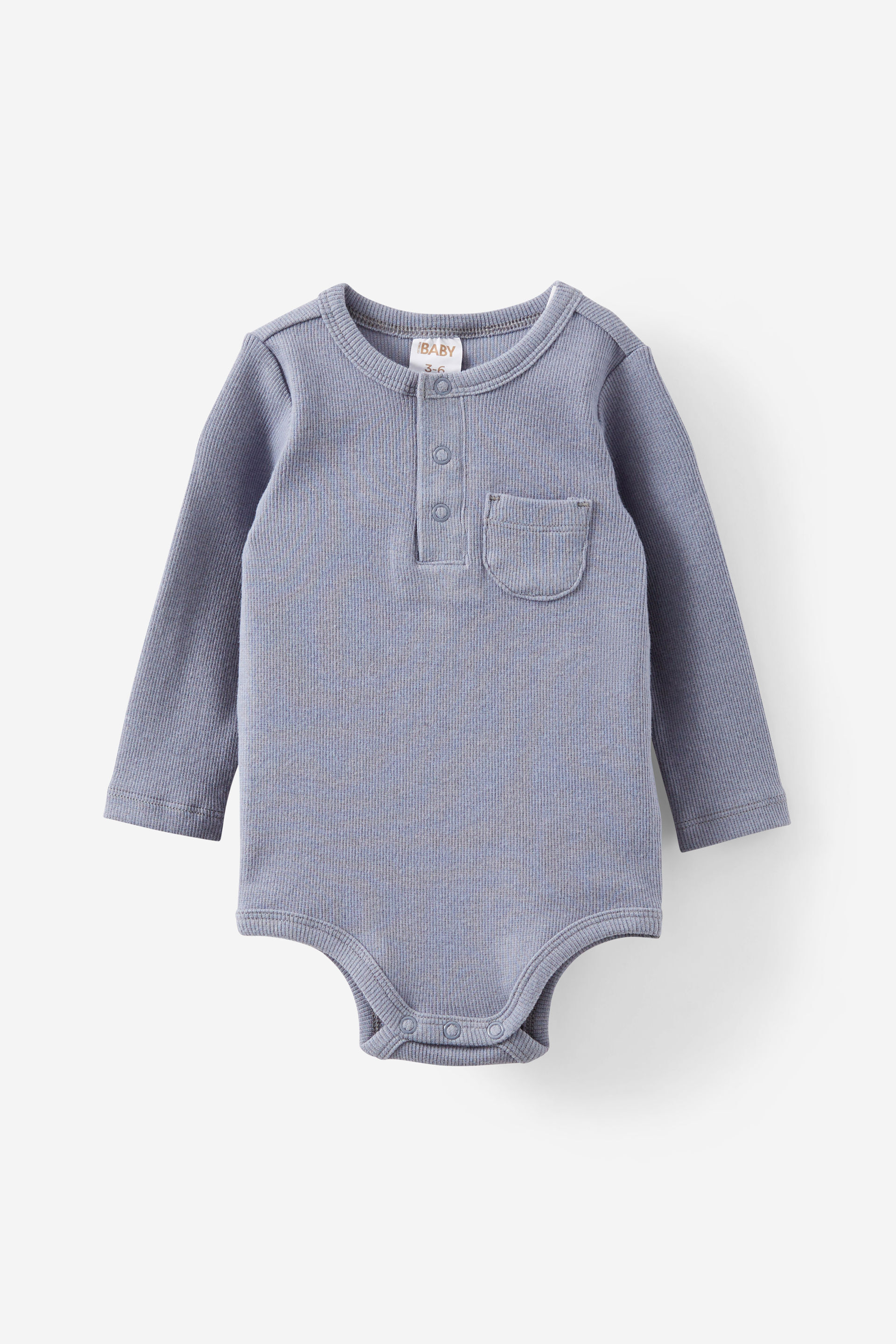 The Long Sleeve Rib Pocket Bubbysuit steel