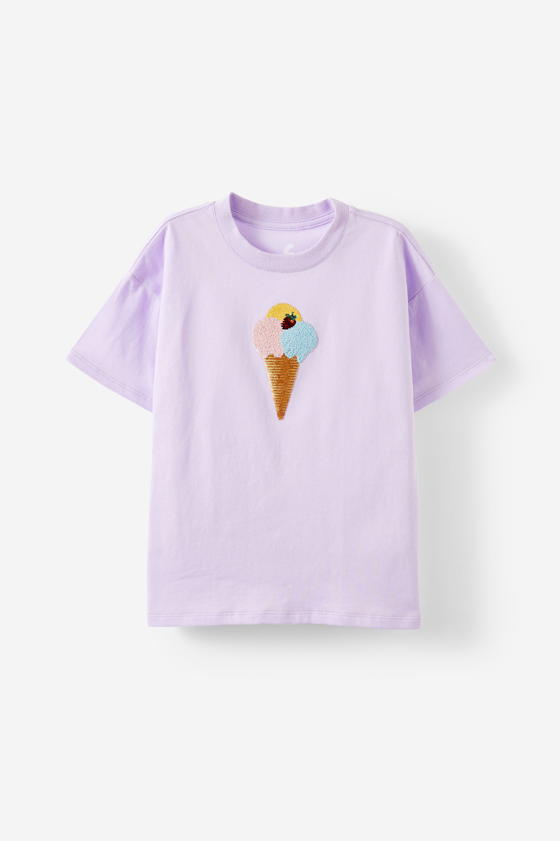 Livvy Lux Short Sleeve Tee icecream sequins/vintage lilac