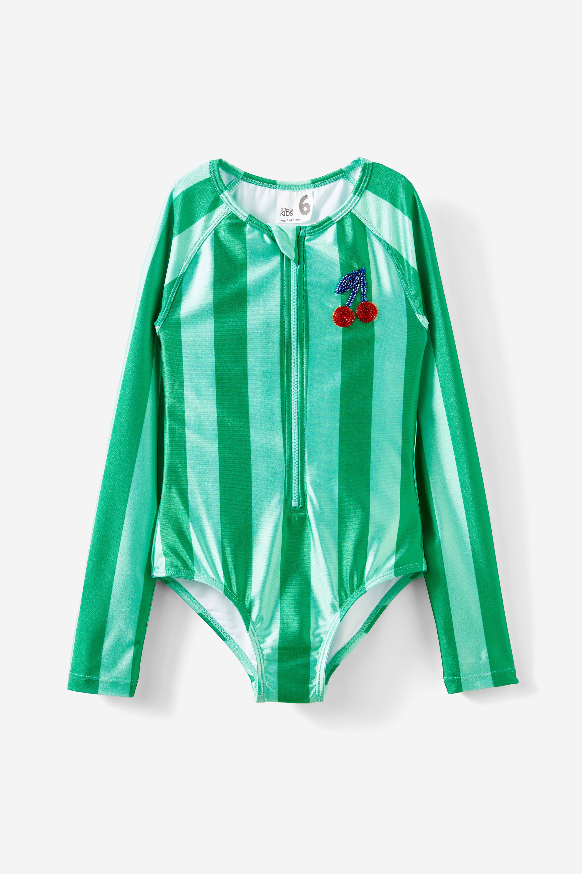Lydia Low One Piece island green/cherry stripe