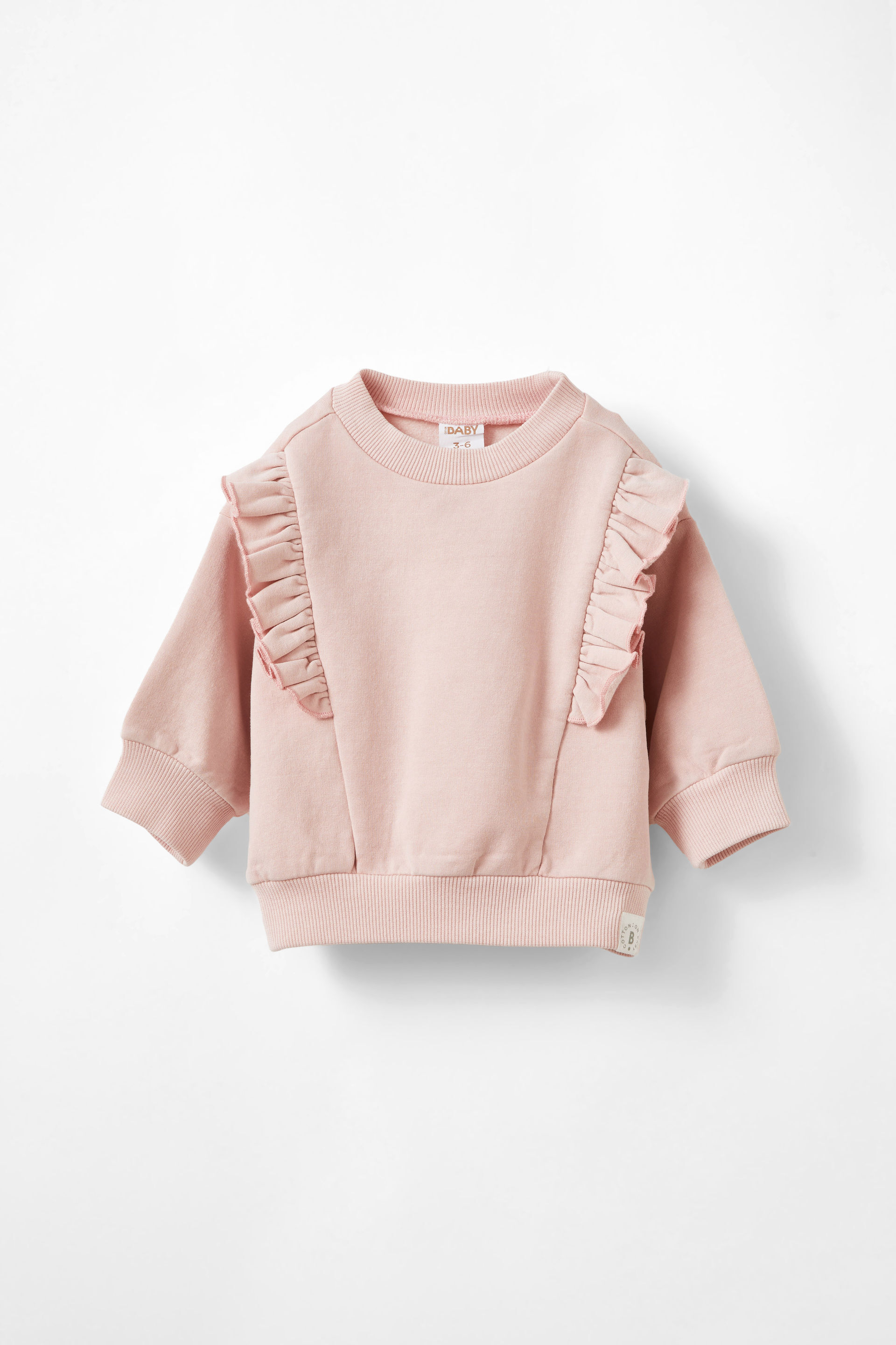 Annabelle Drop Shoulder Ruffle Sweater zephyr