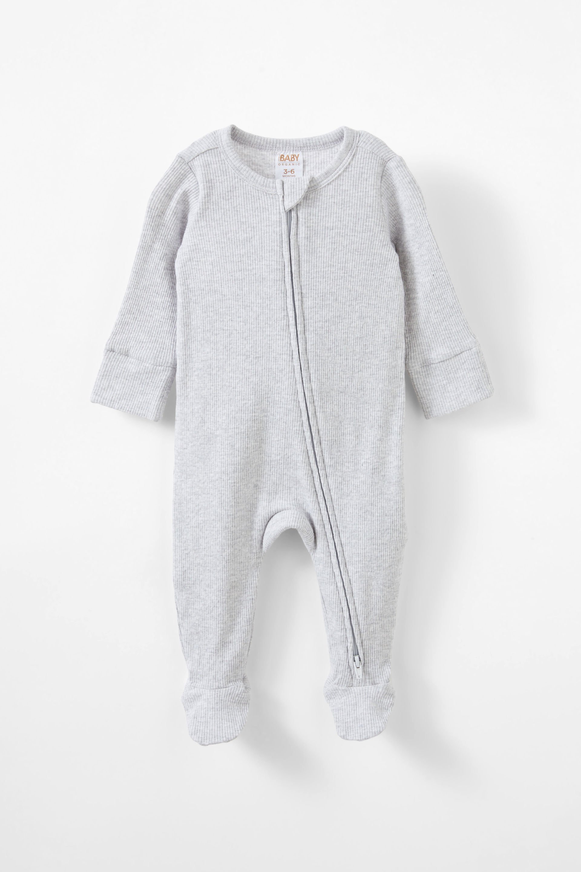 Organic Pointelle Zip All In One Romper cloud marle