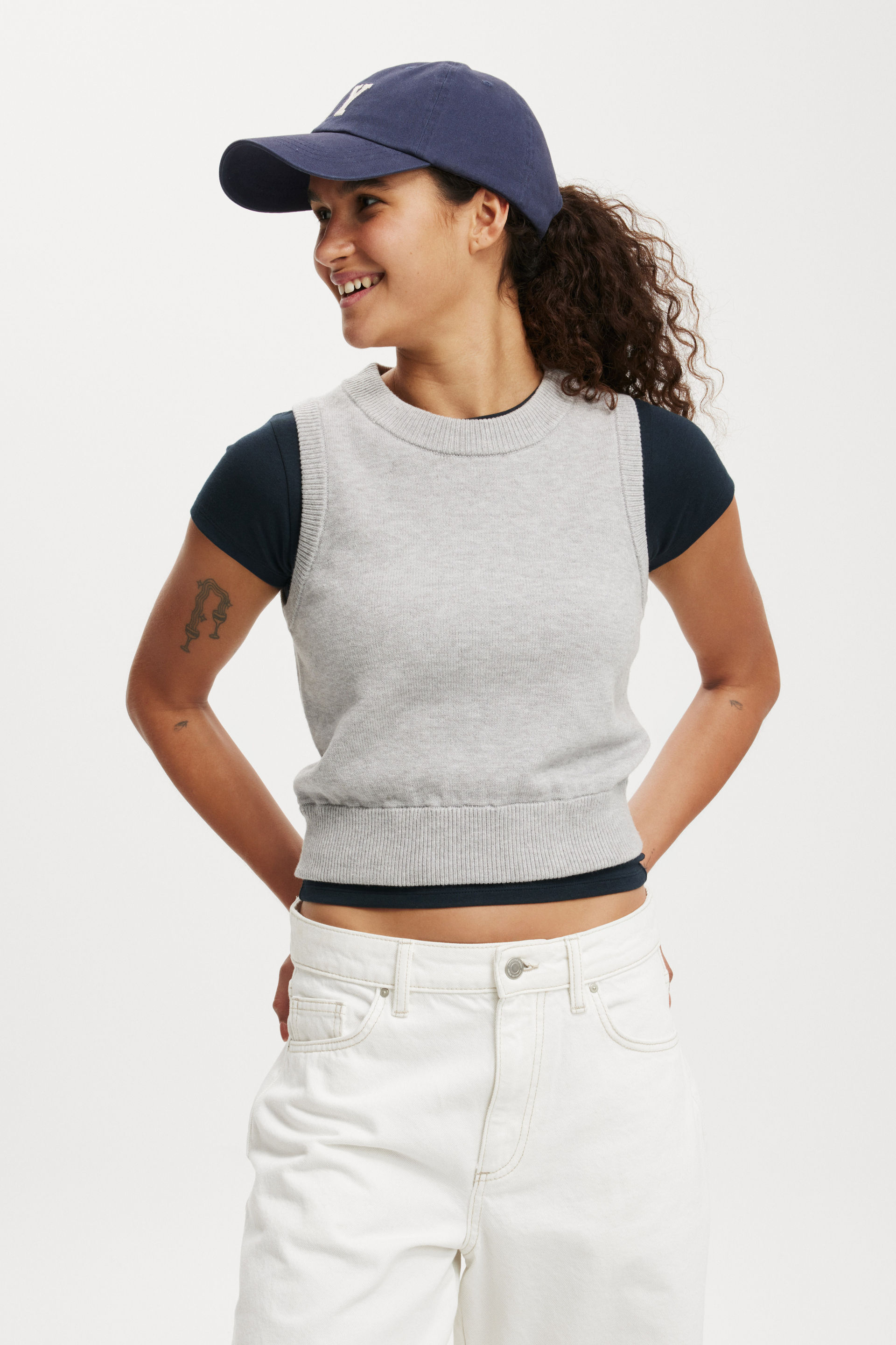 Everfine Crew Neck Vest grey shadow marle
