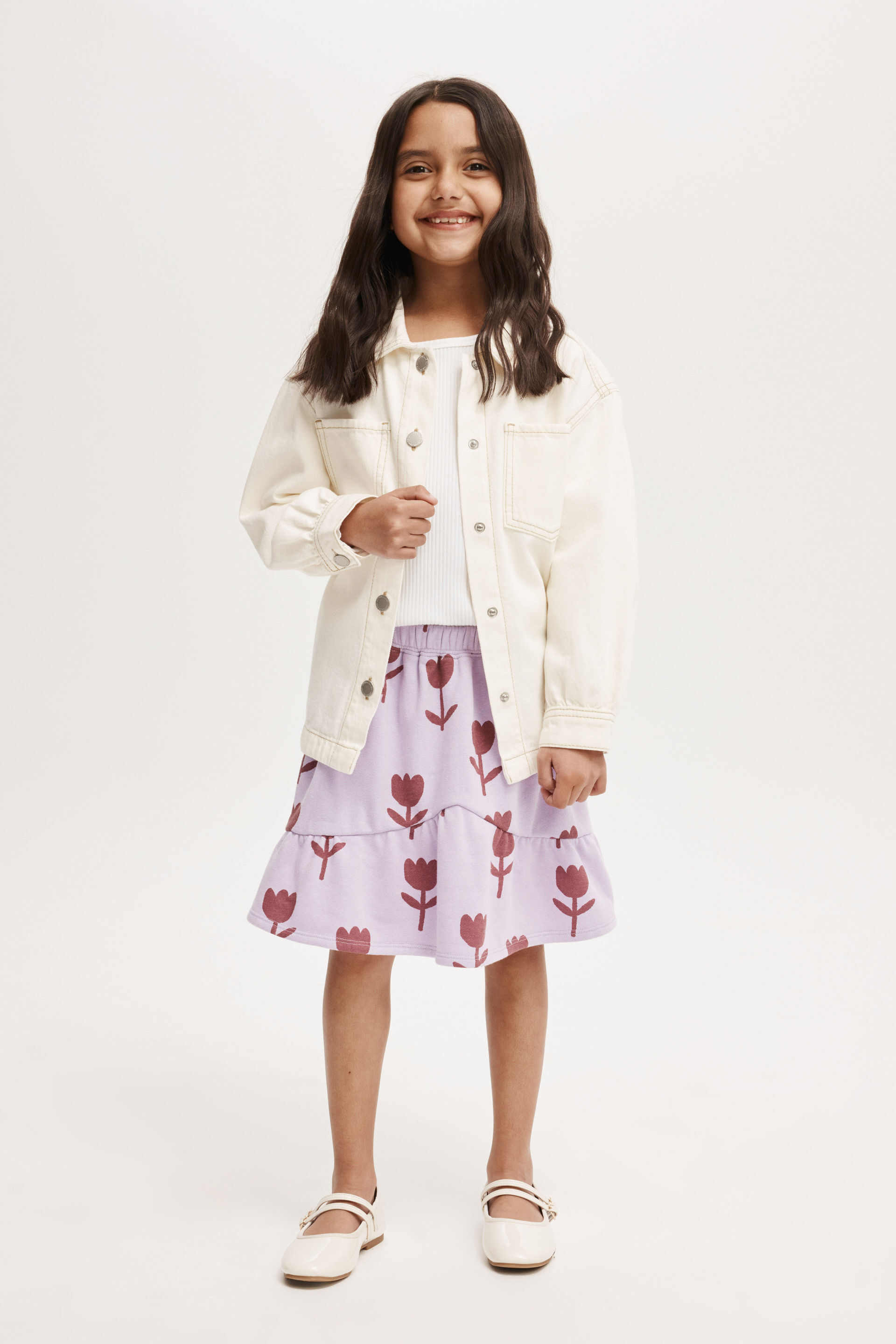 Everly Fleece Skirt lilac drop/tulips