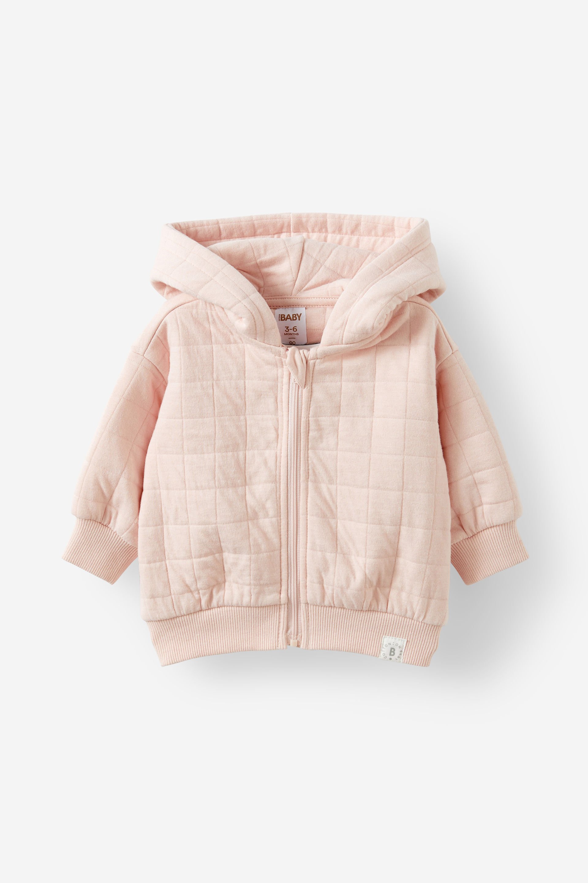 Quilted Zip Through pink pearl