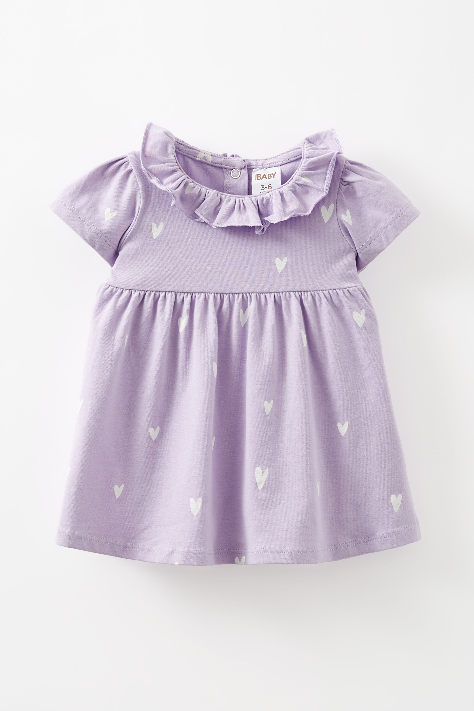 Della Short Sleeve Dress vintage lilac/ditsy hearts