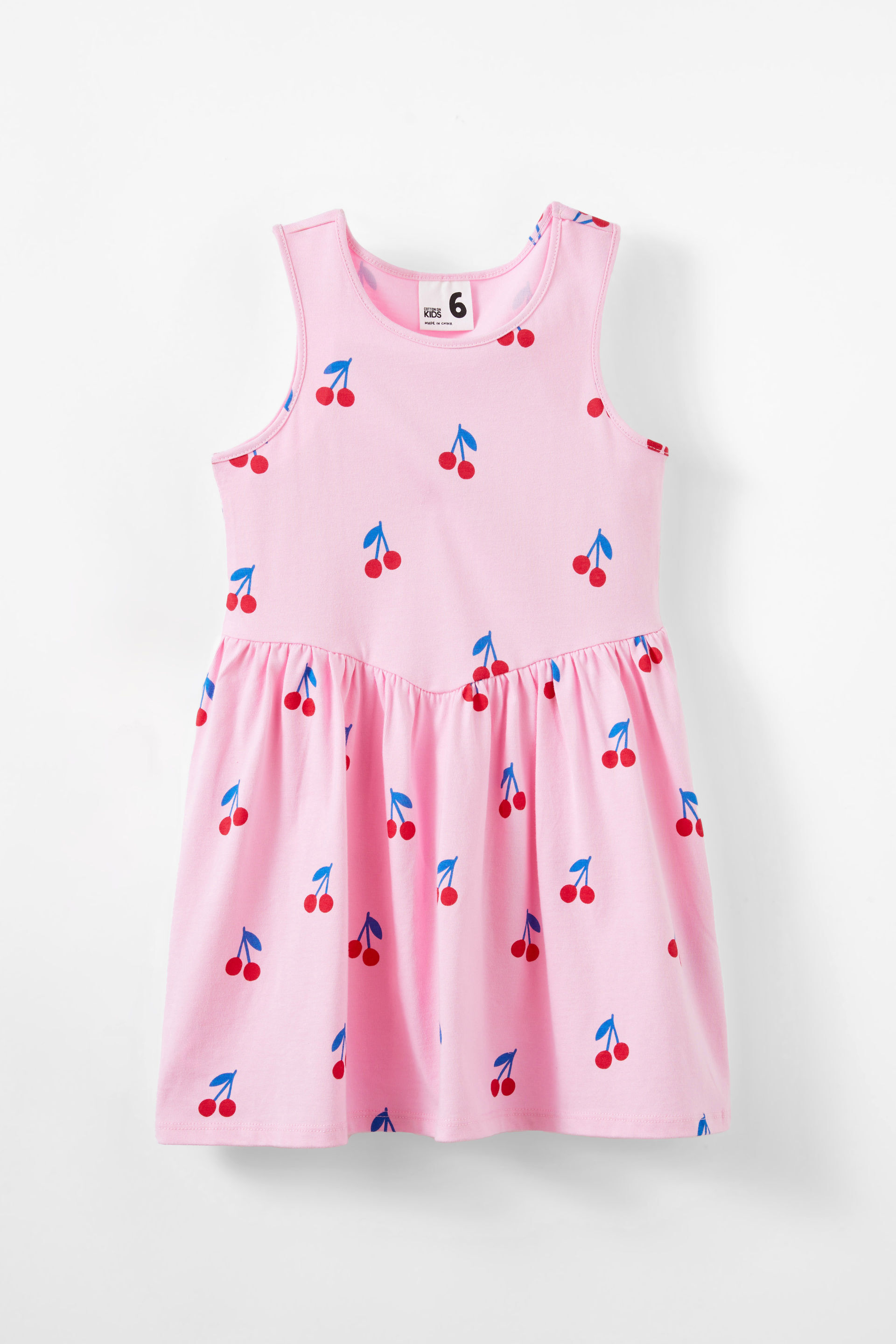 Summer Sleeveless Dress fairy pink/cherry