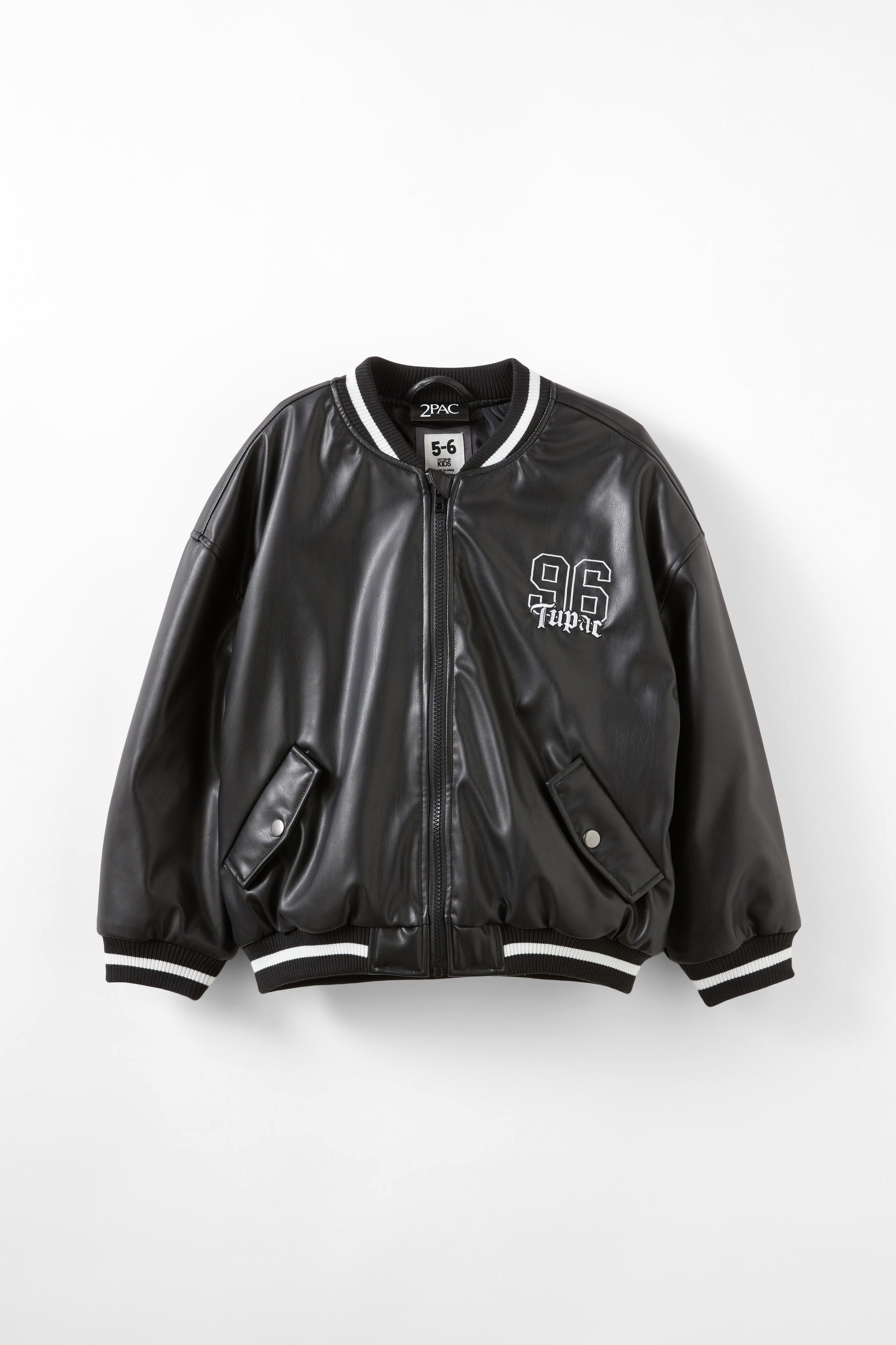 Tupac Faux Leather Bomber Jacket lcn bra black/tupac 96