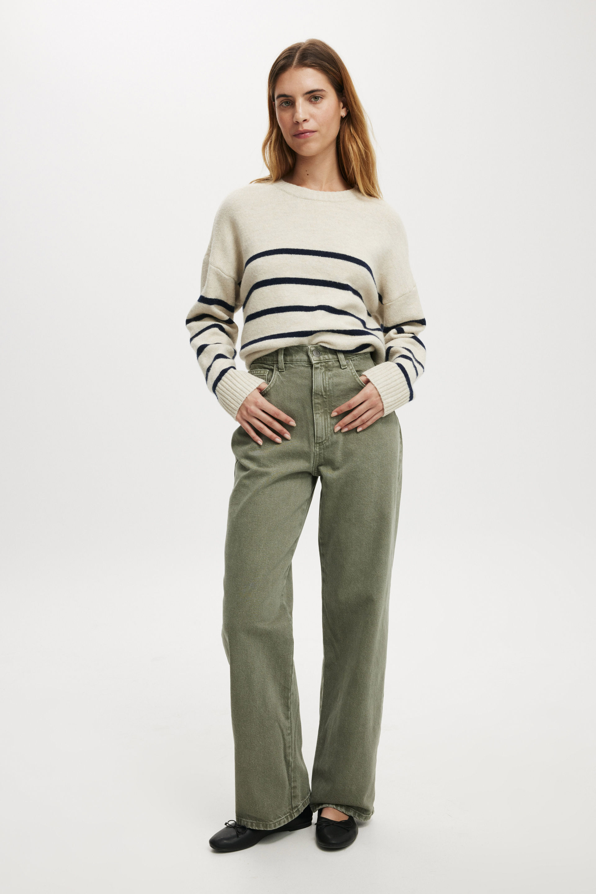 Loose Straight Jean smokey green