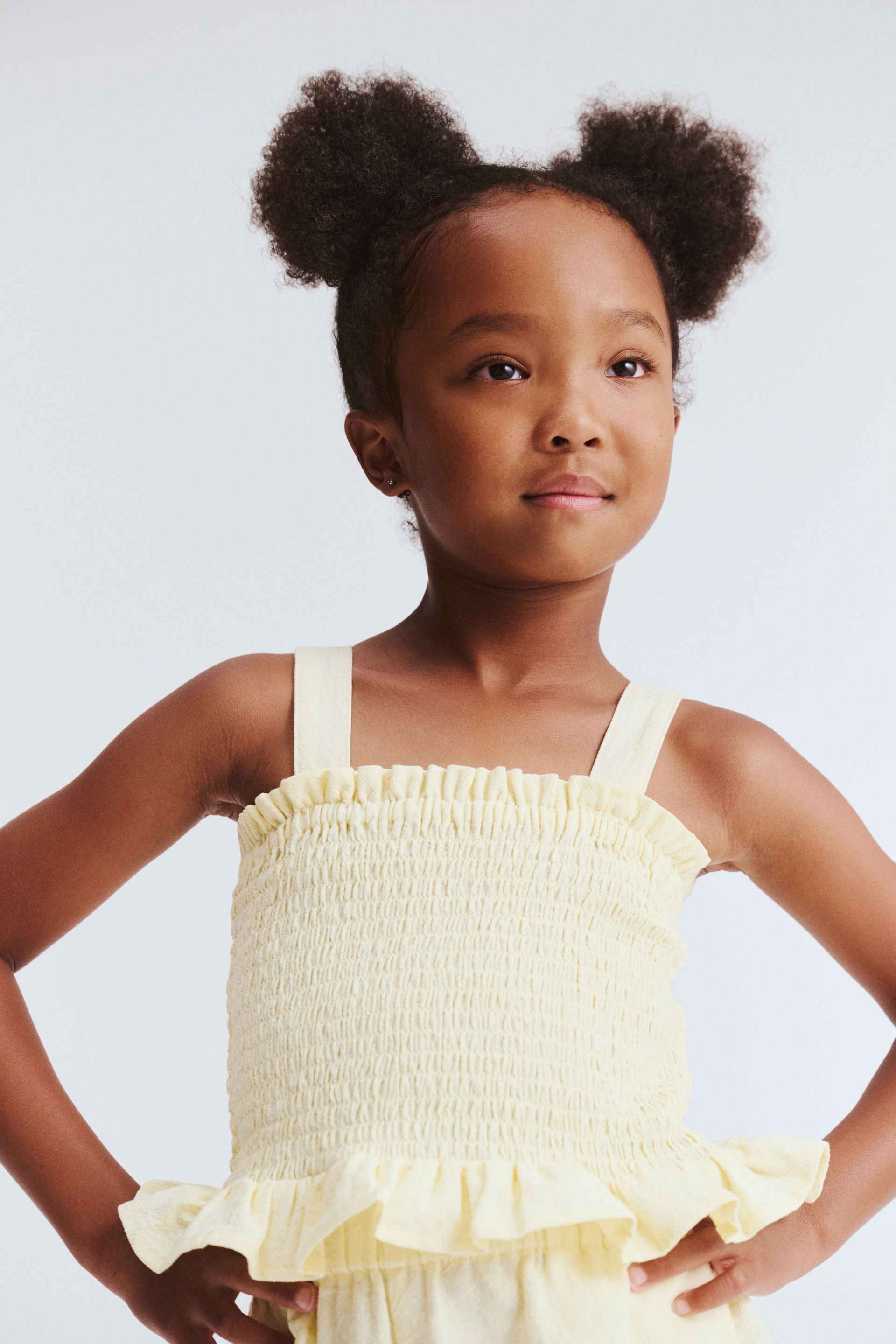 Scarlette Shirred Top lemon squash