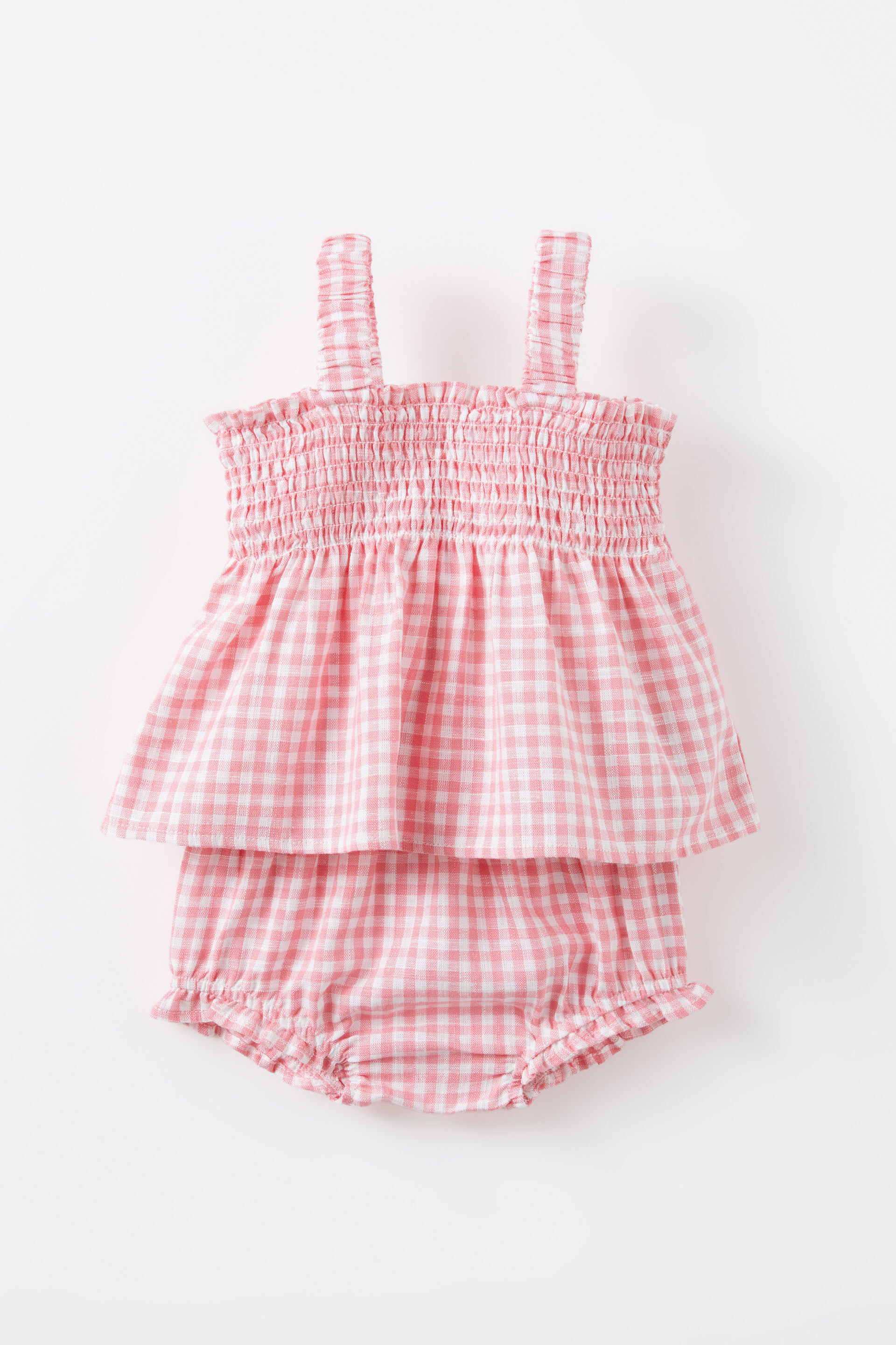 Gigi Shirred Top And Bloomer Set sunkissed/gingham
