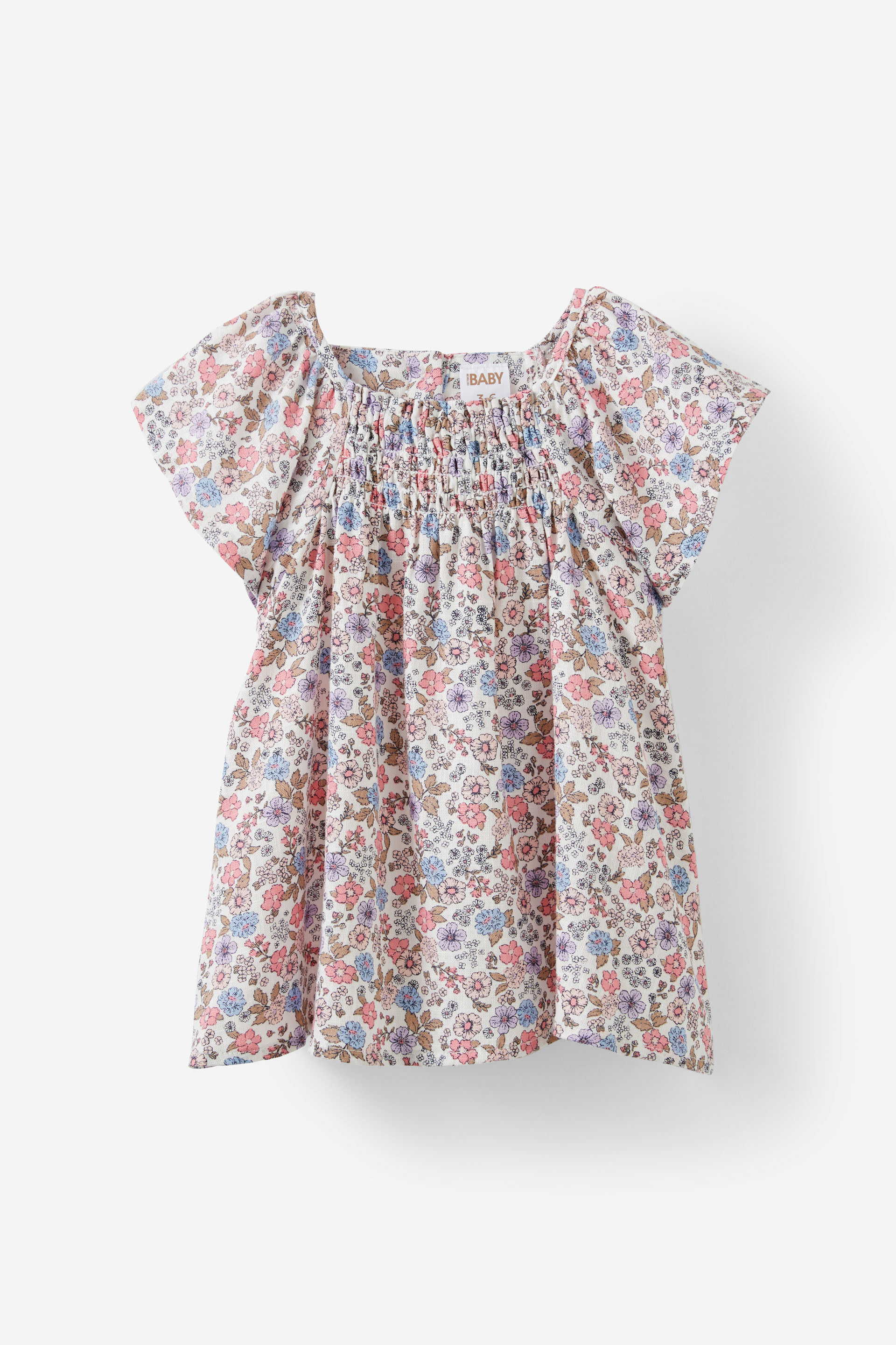 Isabelle Shirred Woven Dress vanilla/bella floral