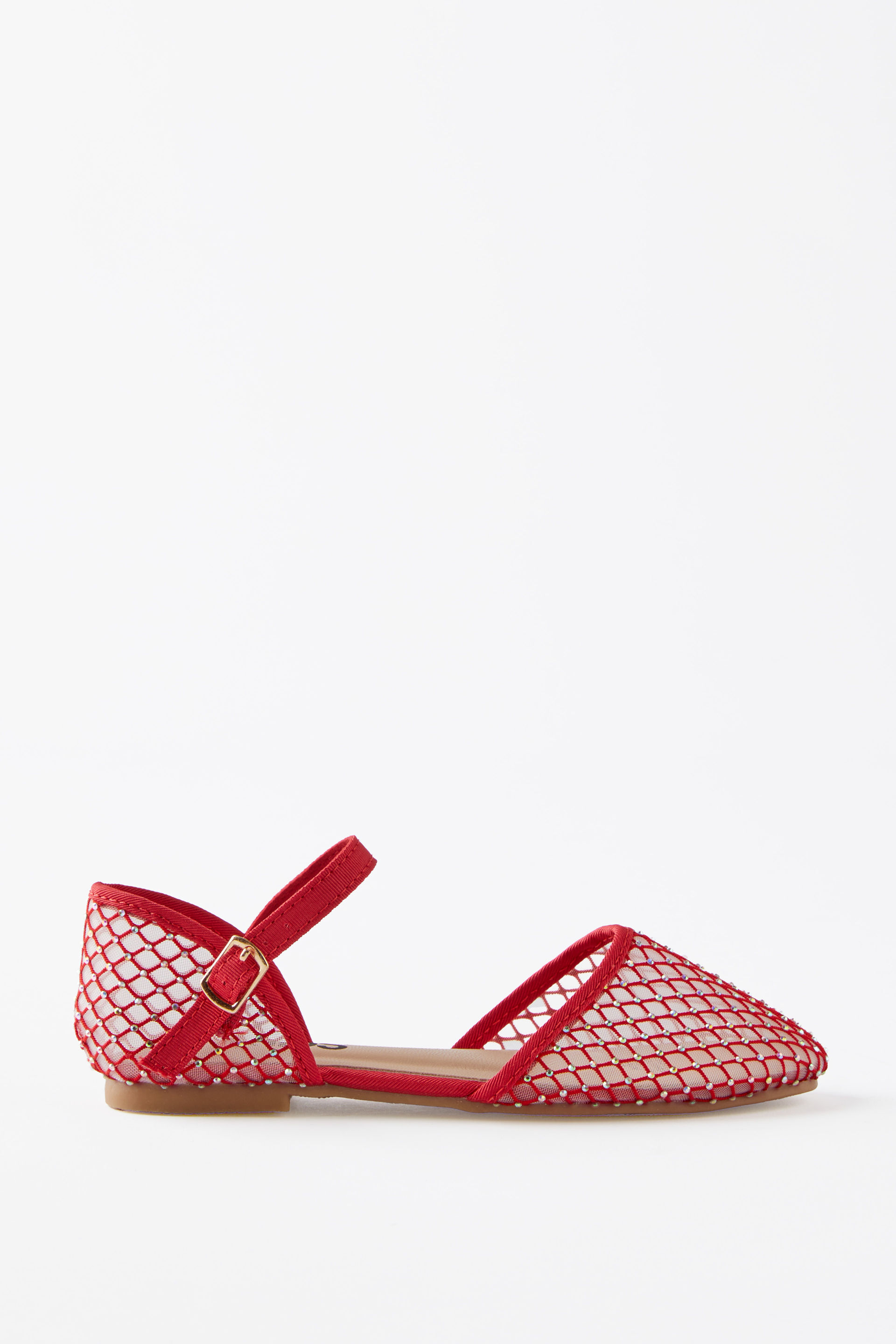 Milly Mesh Flat varsity red mesh