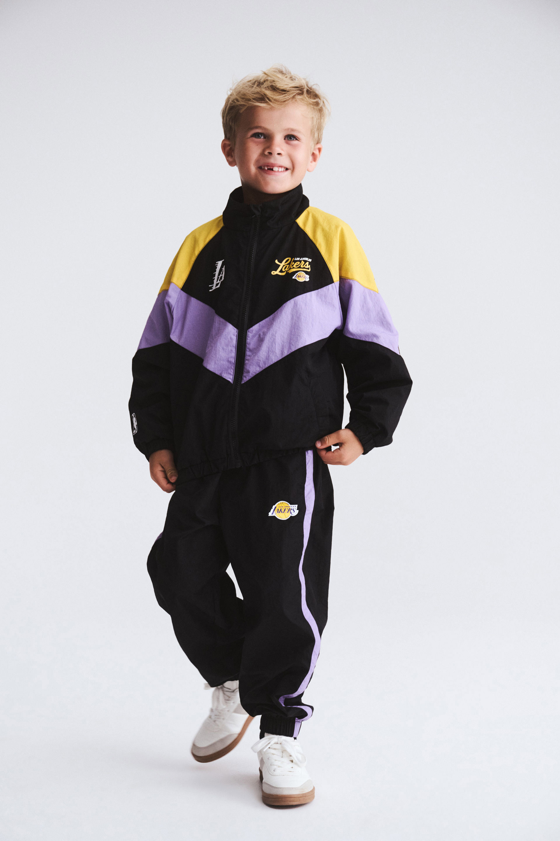 NBA LA Lakers Zip Through Sports Jacket lcn nba black/lakers stripe