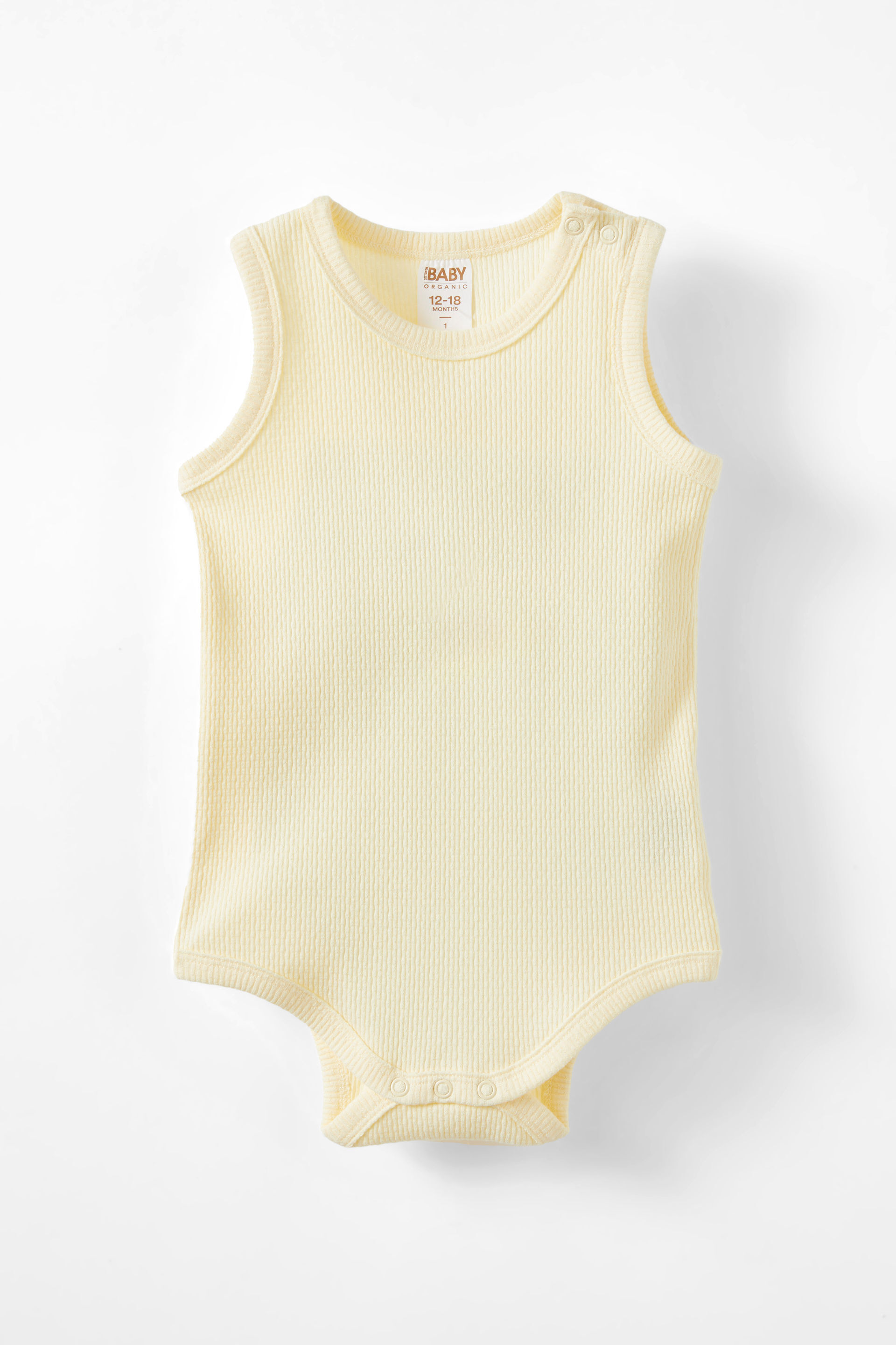 Organic Pointelle Singlet Bubbysuit lemon squash