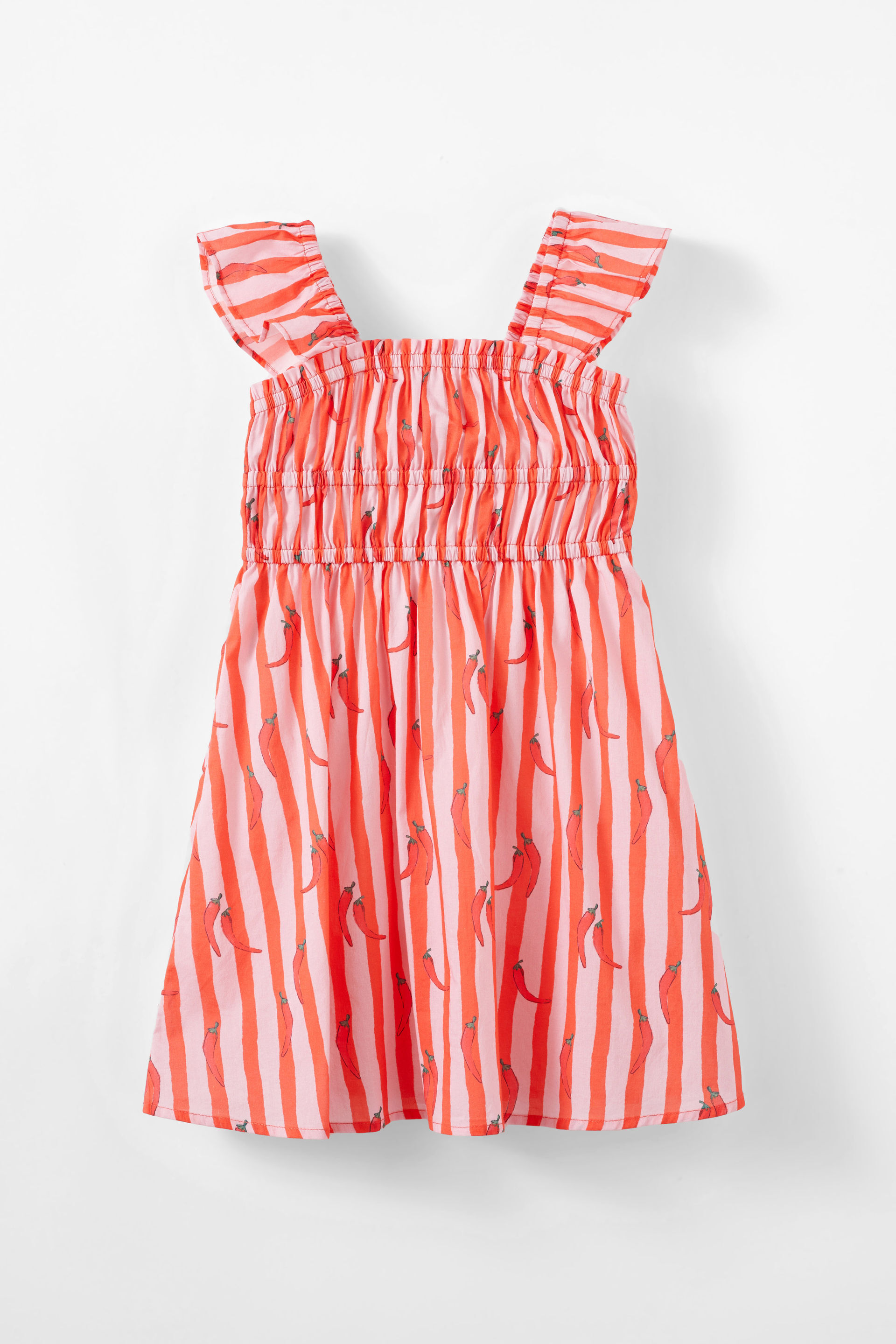 Frankie Flutter Sleeve Dress fairy pink/chilli stripe