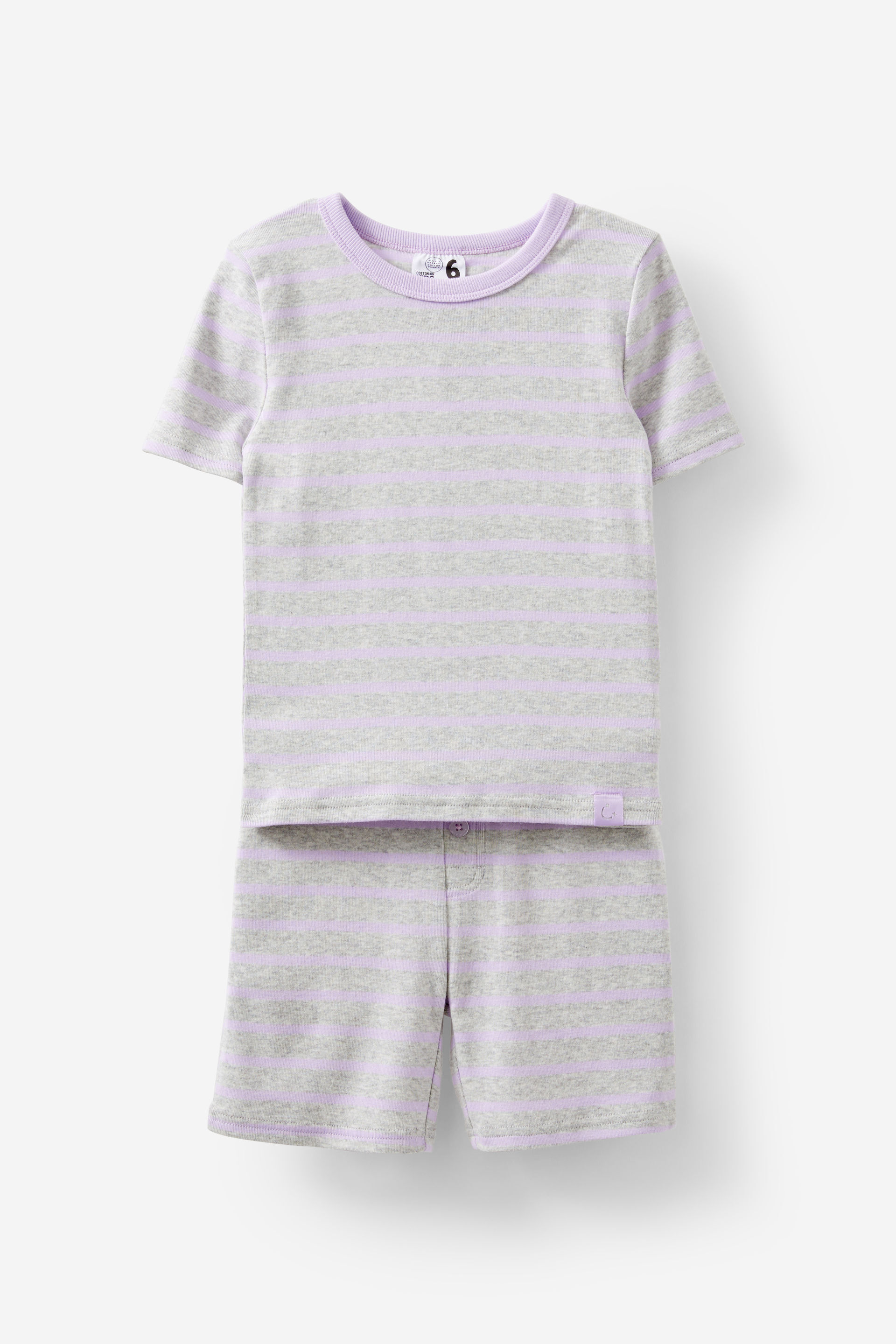 Mia Short Sleeve Pyjama Set marian stripe cloud marle/vintage lilac