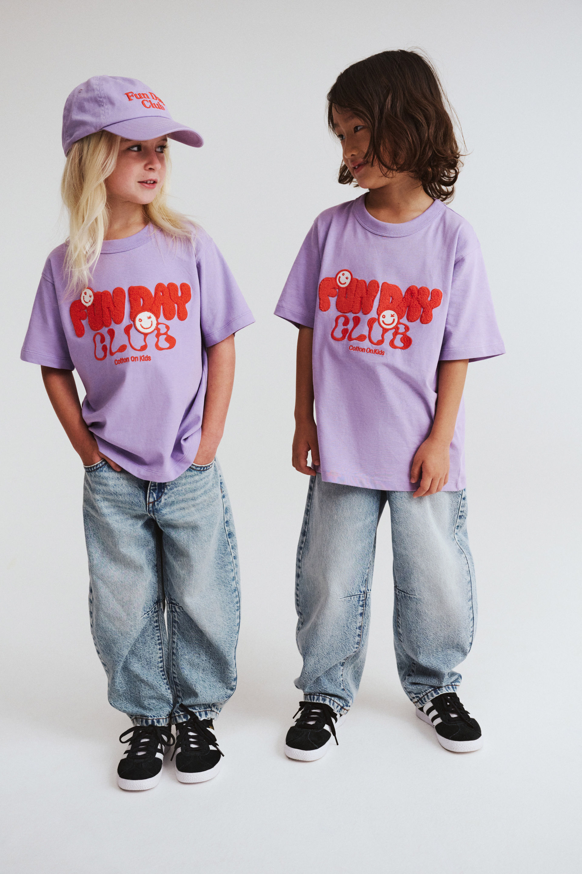Poppy Oversize Graphic Print Tee lilac mood/fun day club wavy