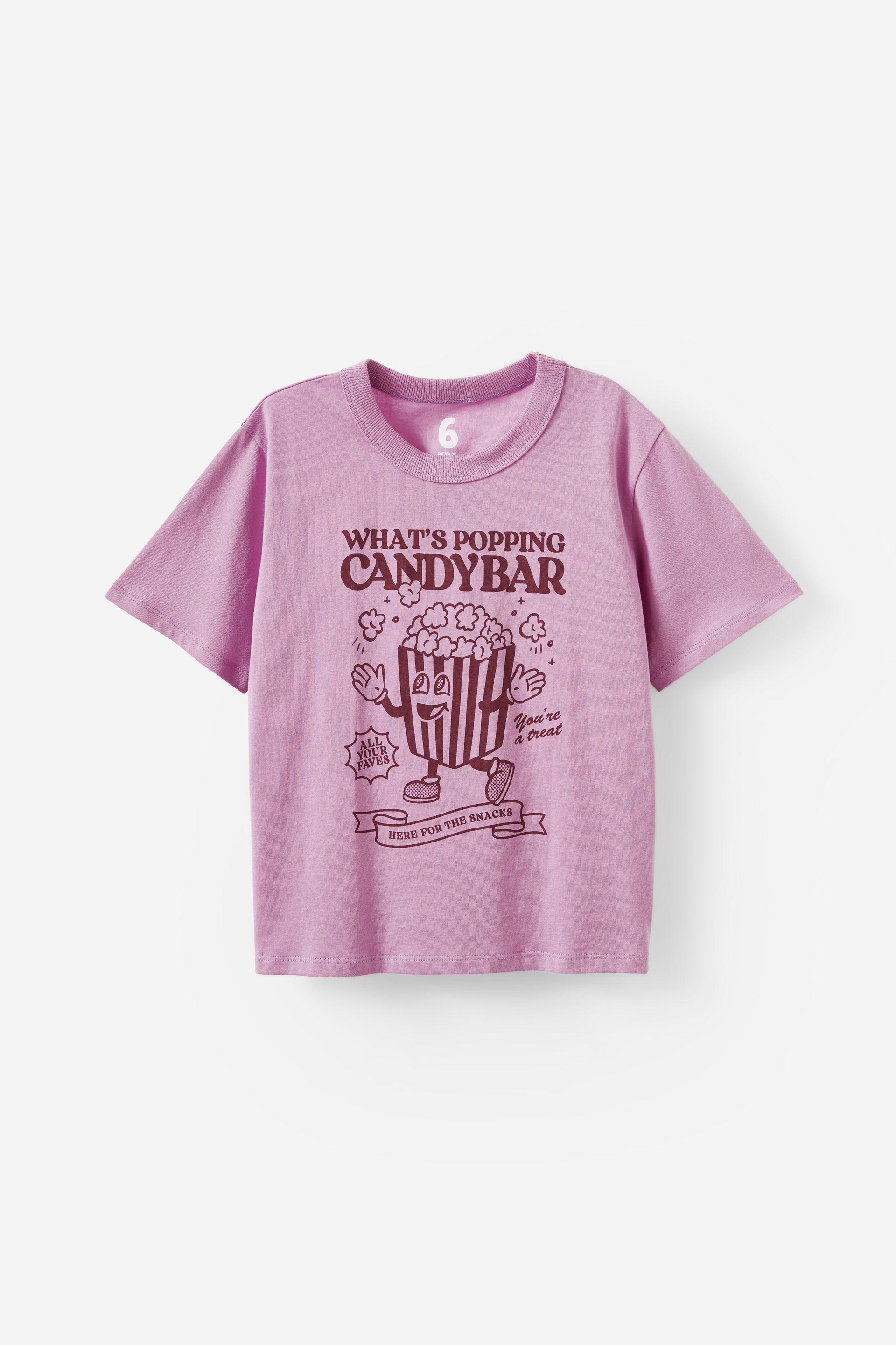Poppy Oversize Graphic Print Tee chalky mauve/whats poppin candybar