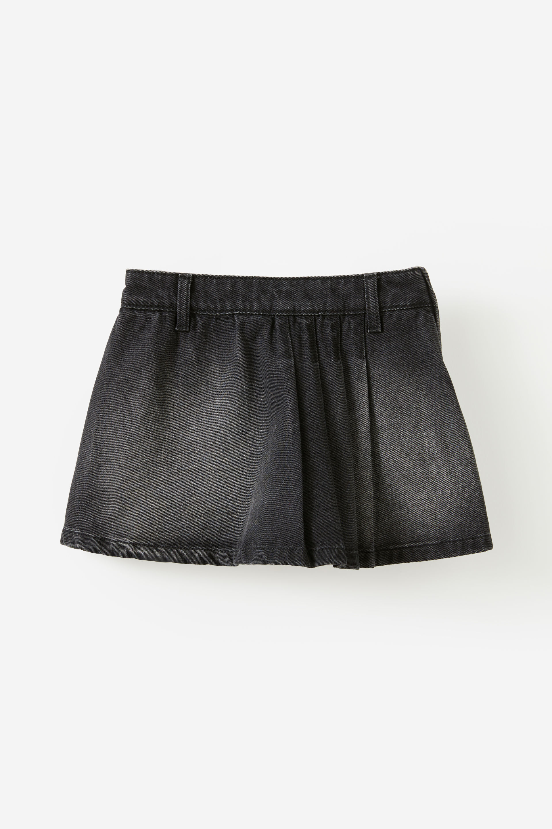 Pleat Front Denim Skort balmoral black