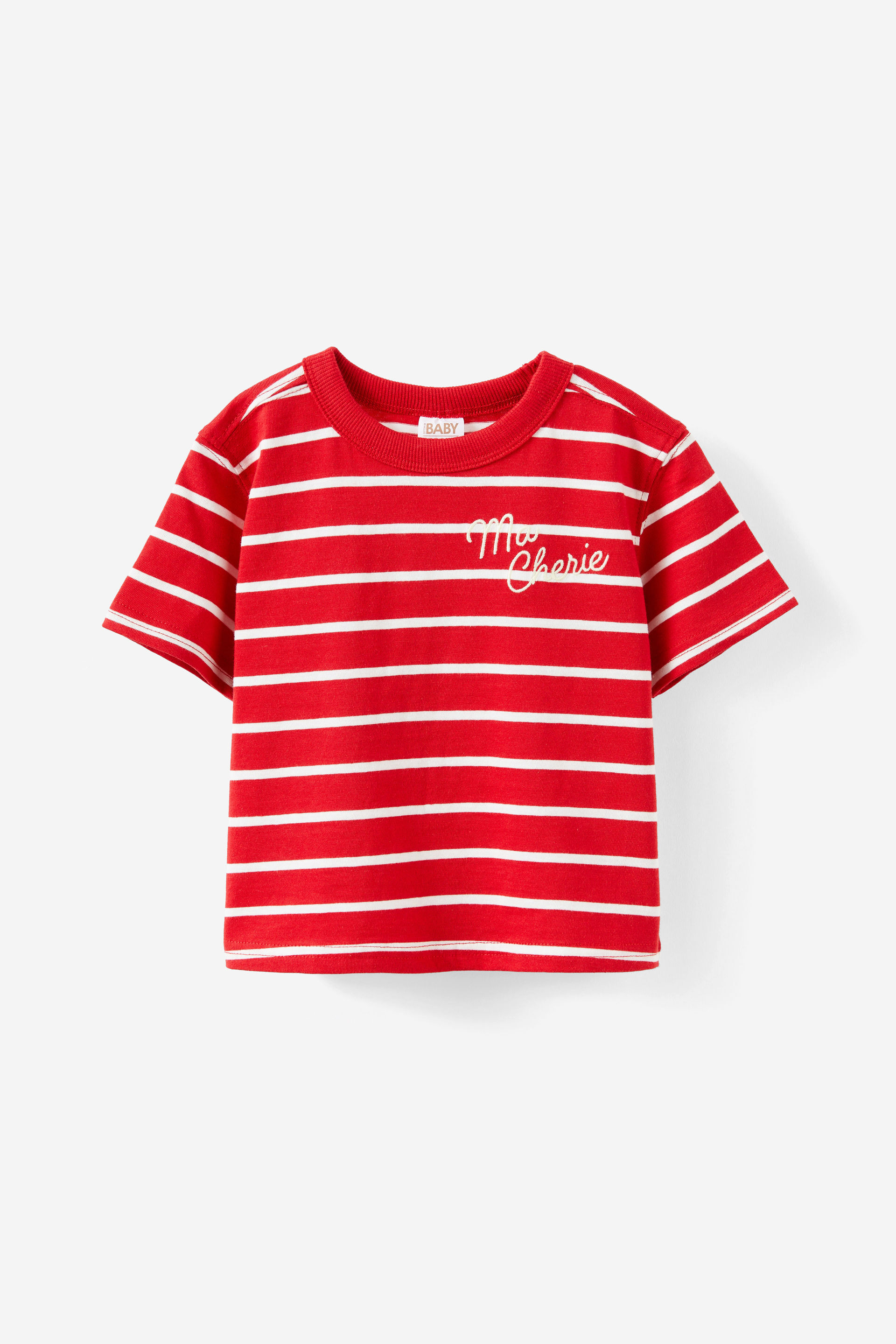 Bobbi Short Sleeve Graphic Tee varsity red vanilla stripe/ma cherie