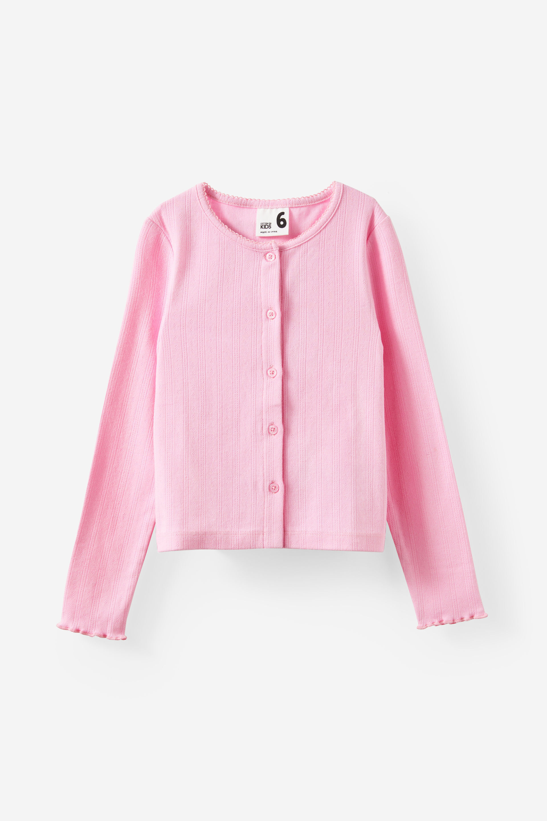 Emma Button Through Long Sleeve fairy pink