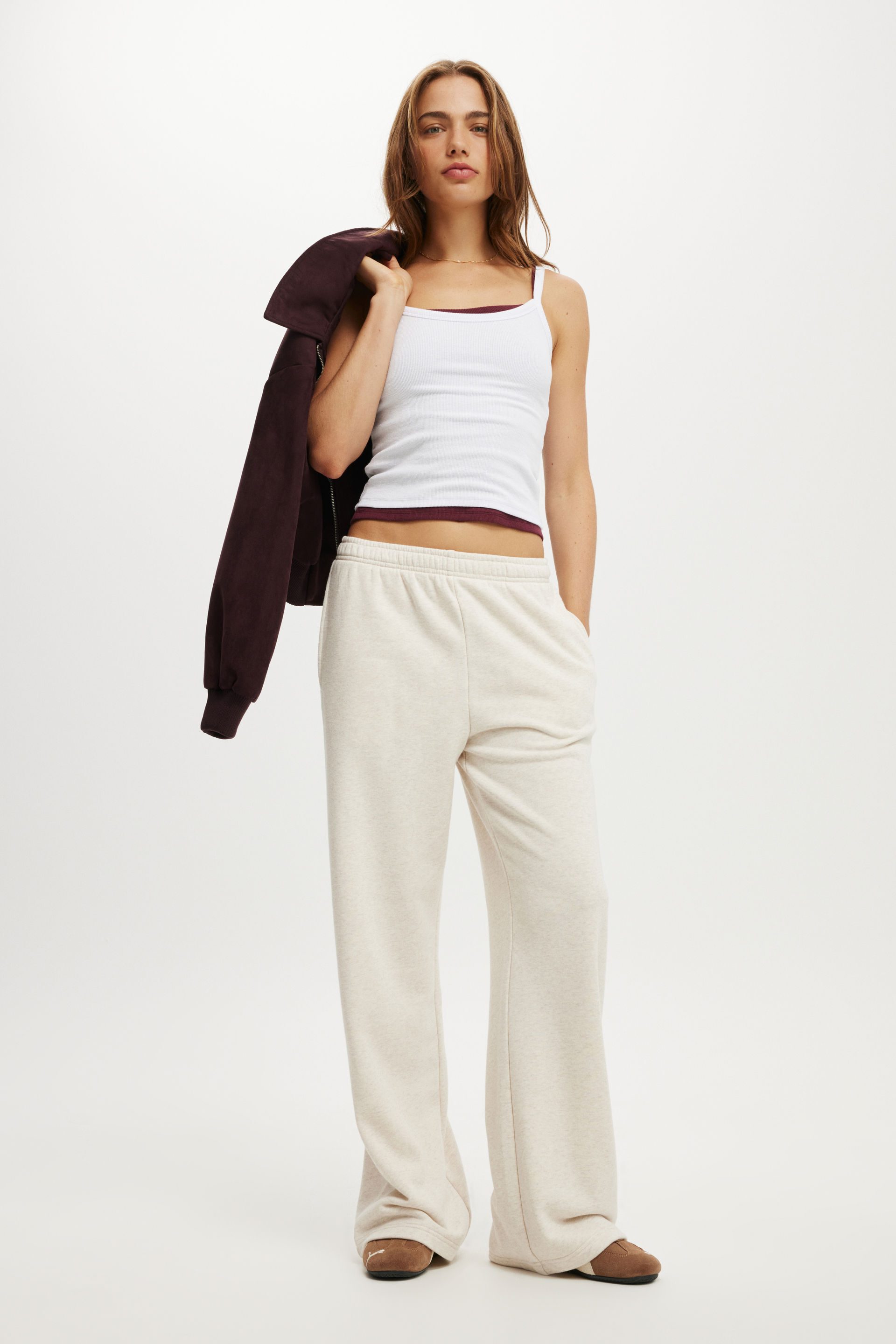 Wide Leg Sweatpant oatmeal marle