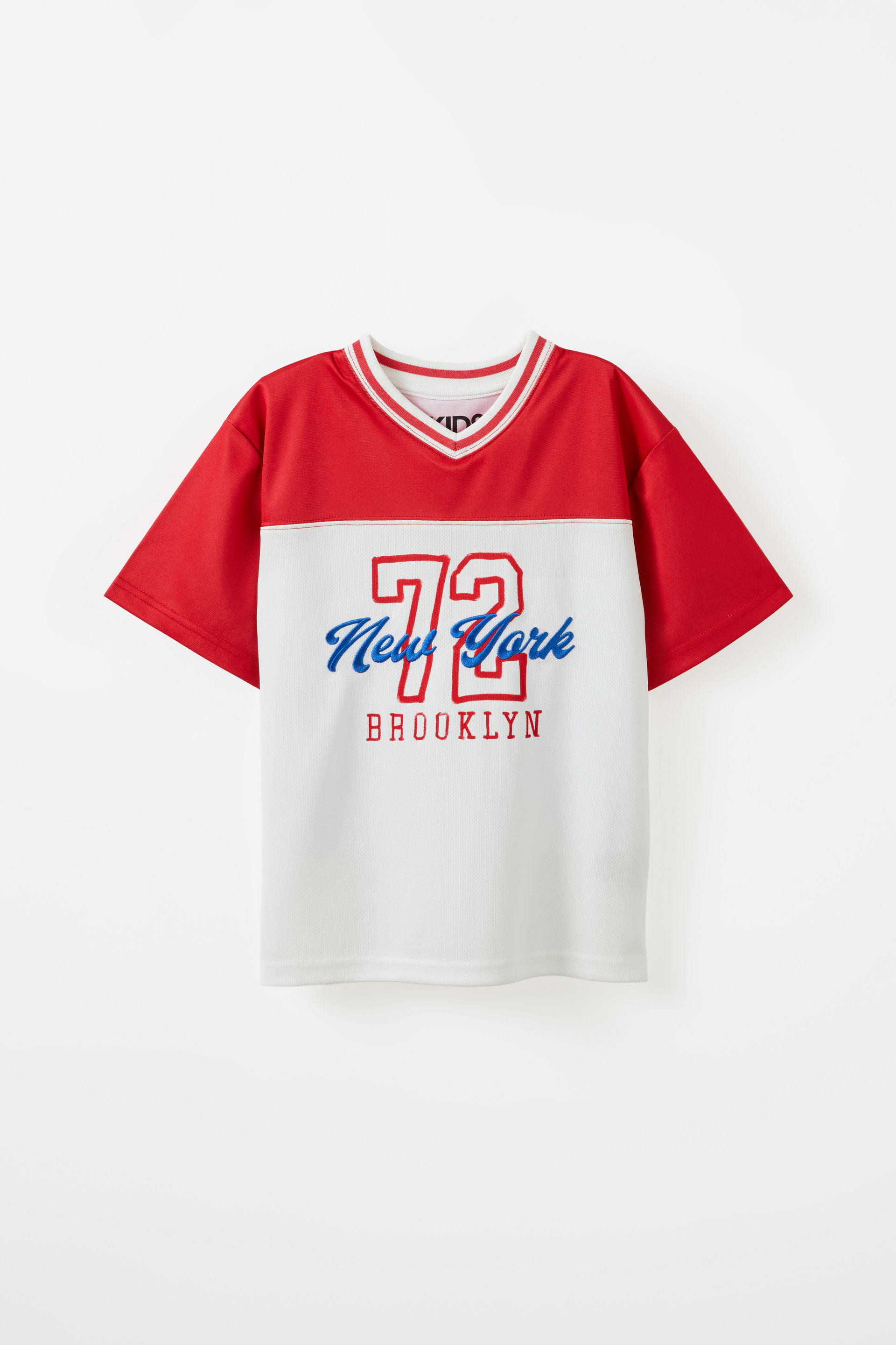 Short Sleeve Sport V-Neck Tee varsity red/vanilla/new york