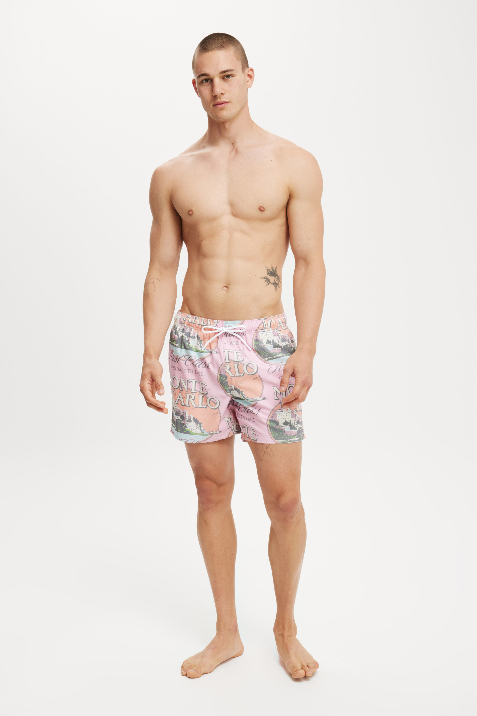 Stretch Swim Short pink monte carlo