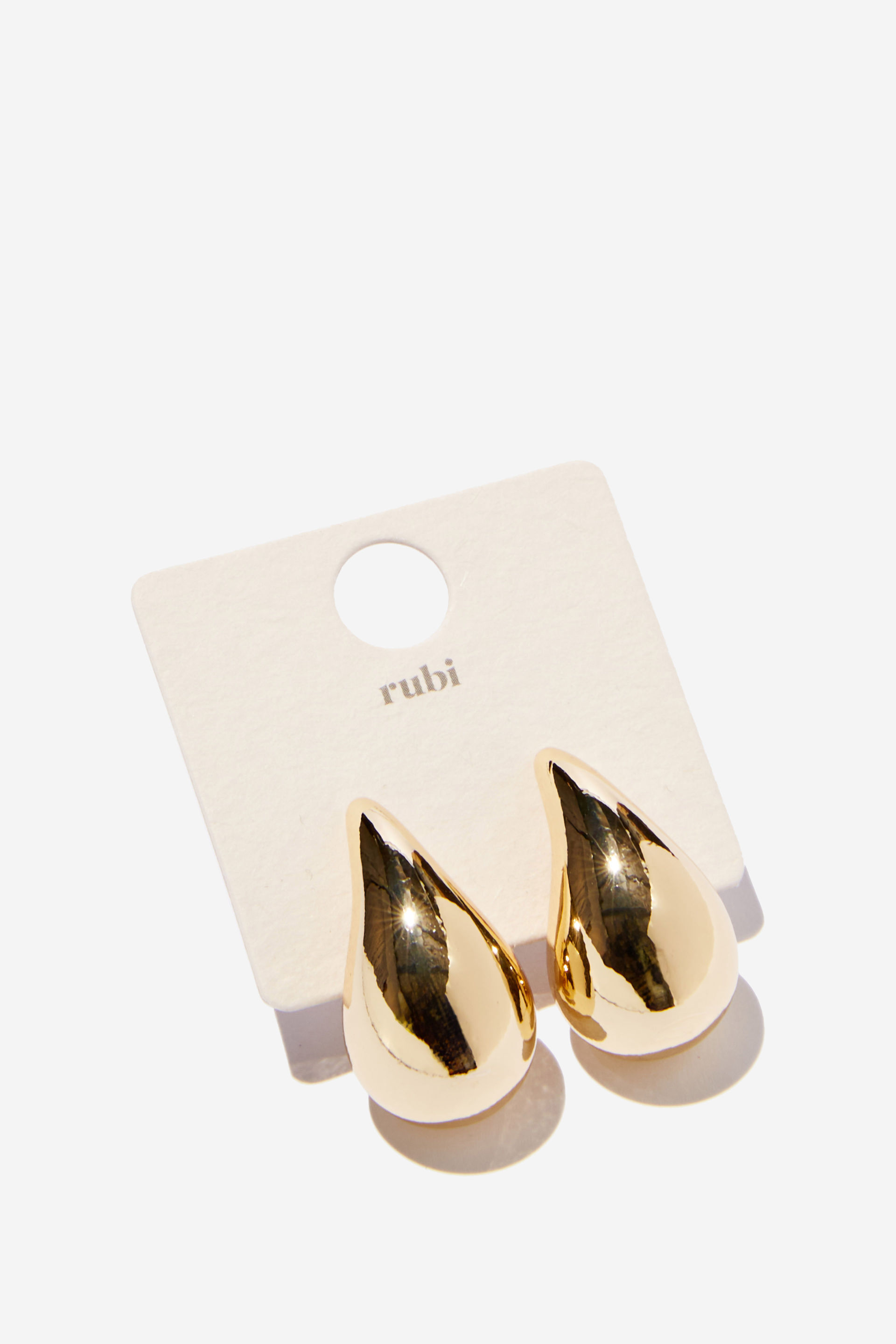 Mid Charm Earring up gold waterdrop