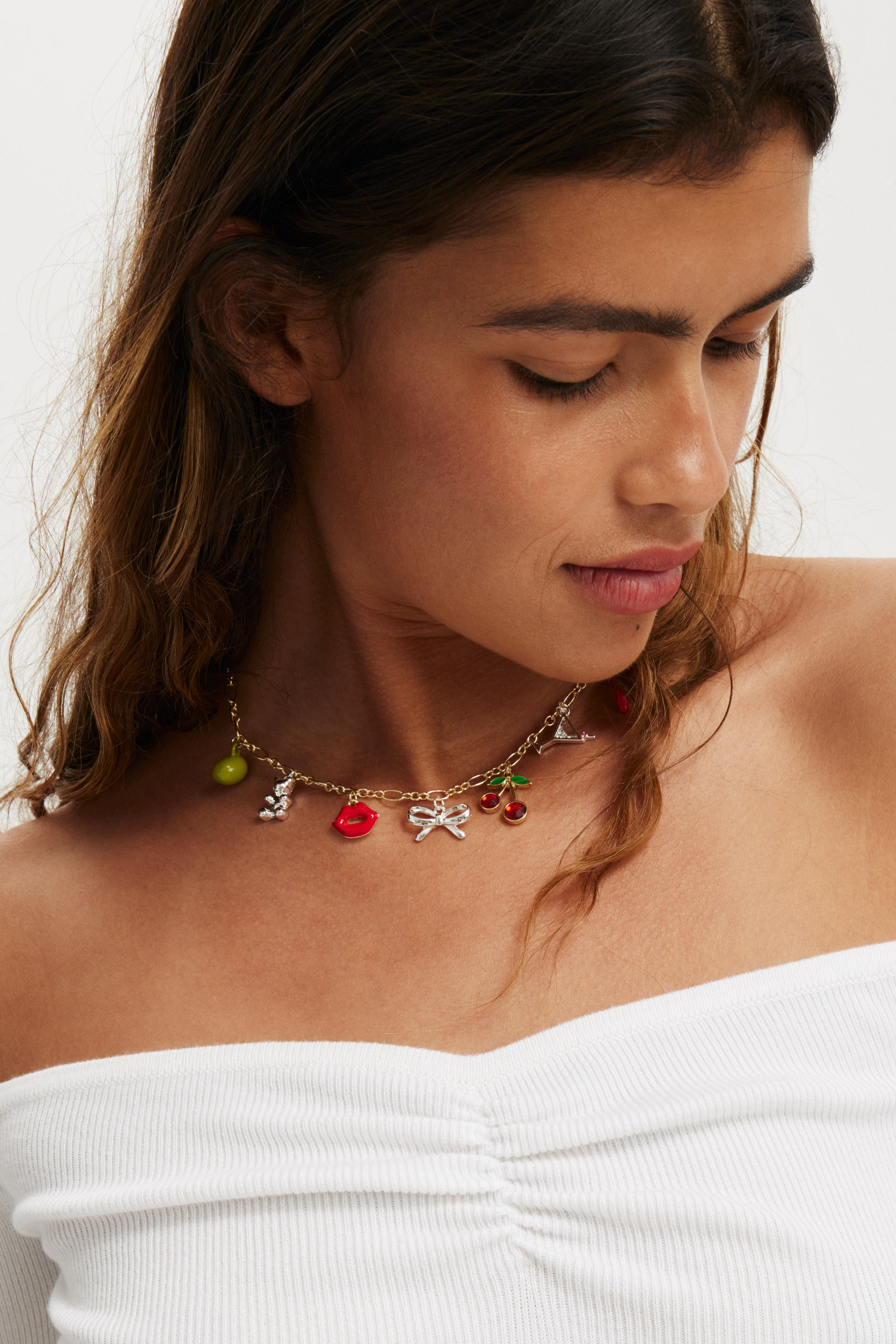 Pendant Necklace up fruity charm gold