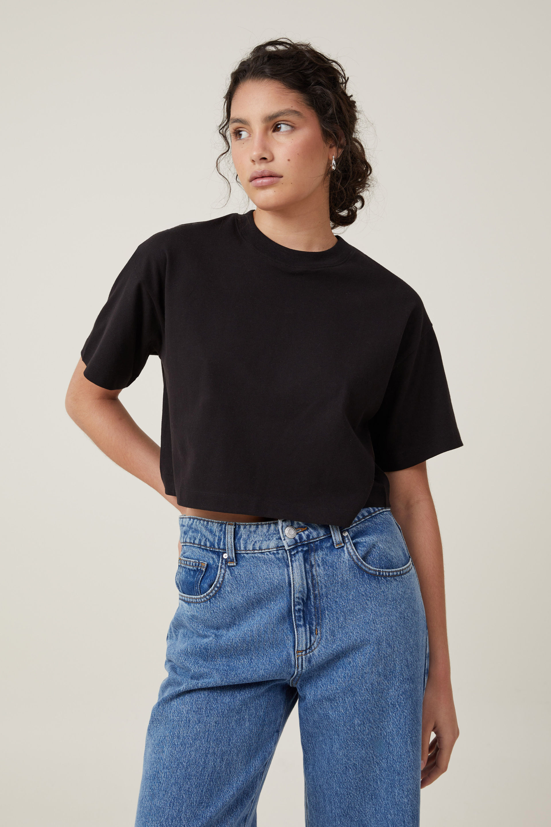 Cropped Boxy Tee black