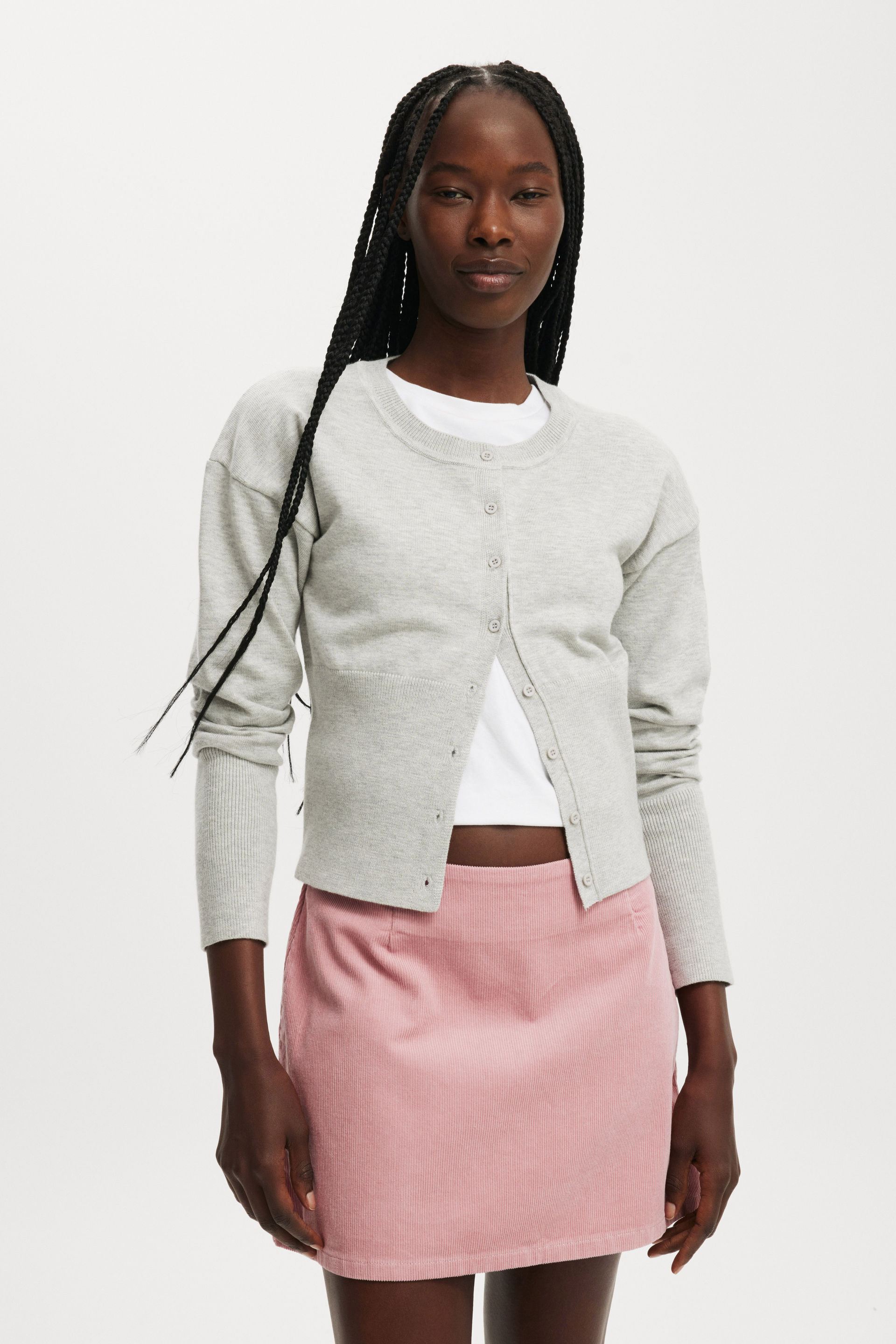 Cord Mini Skirt vintage rose