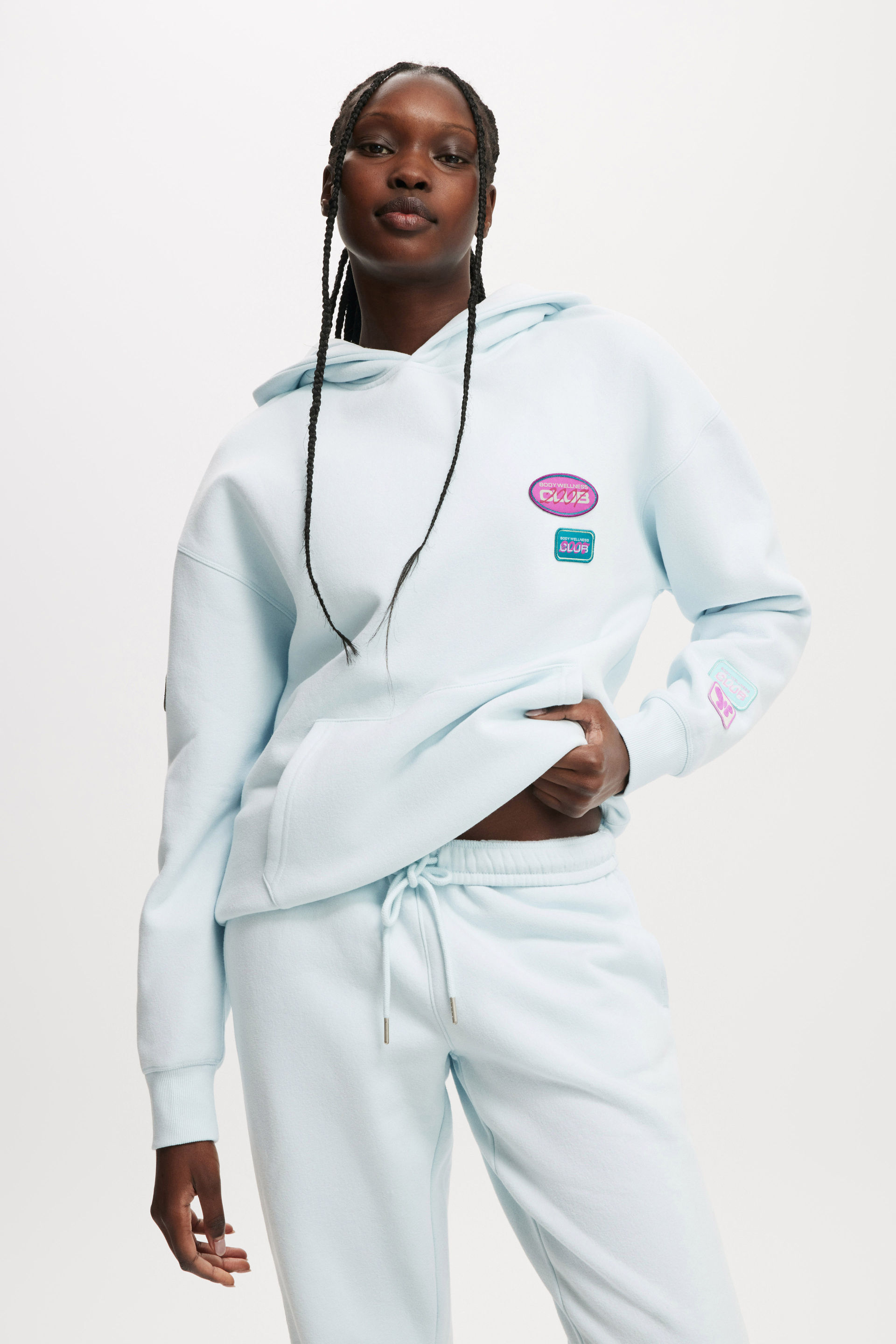 Plush Premium Graphic Hoodie clear water/badge