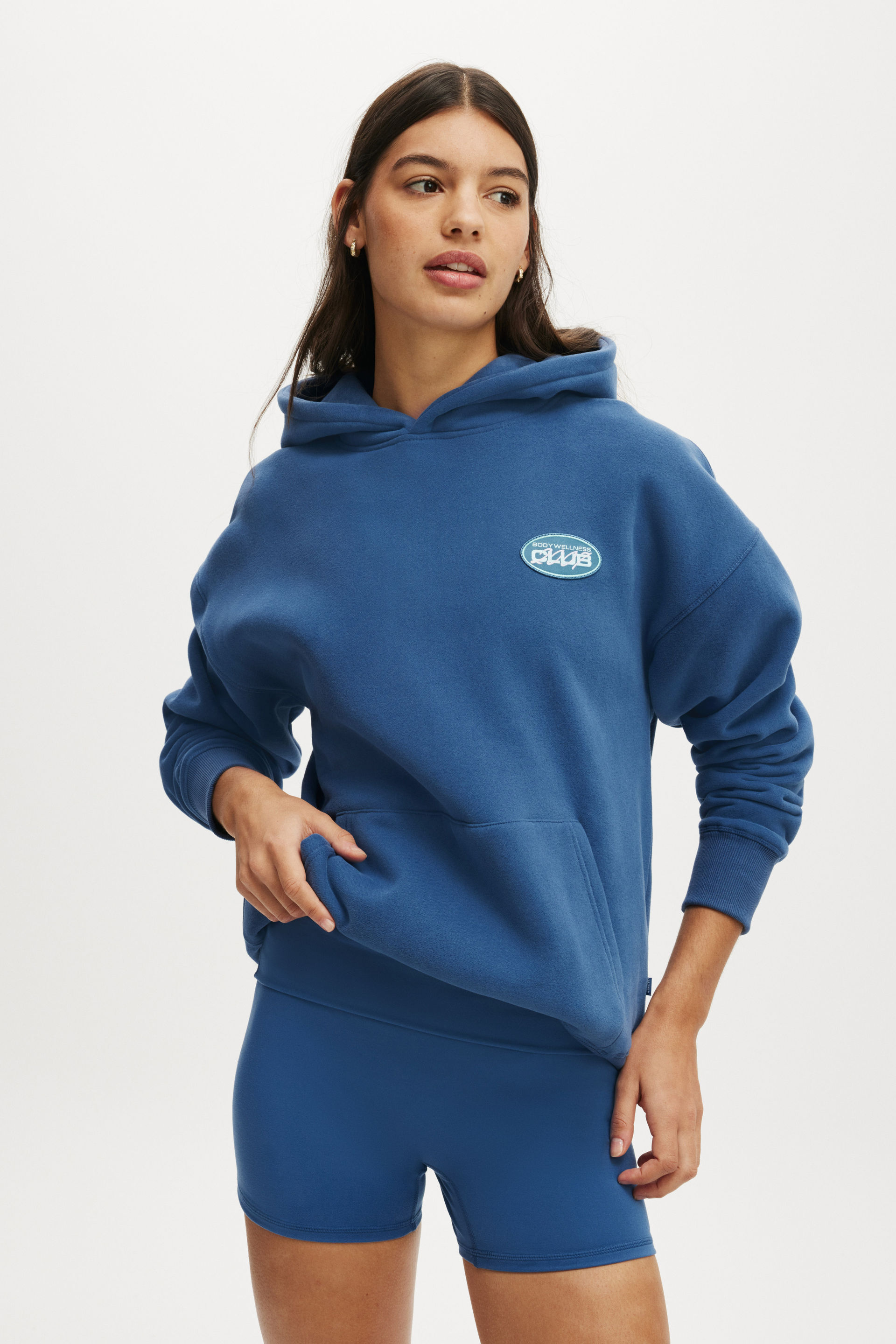 Plush Premium Graphic Hoodie deep blue/bwc interlaced