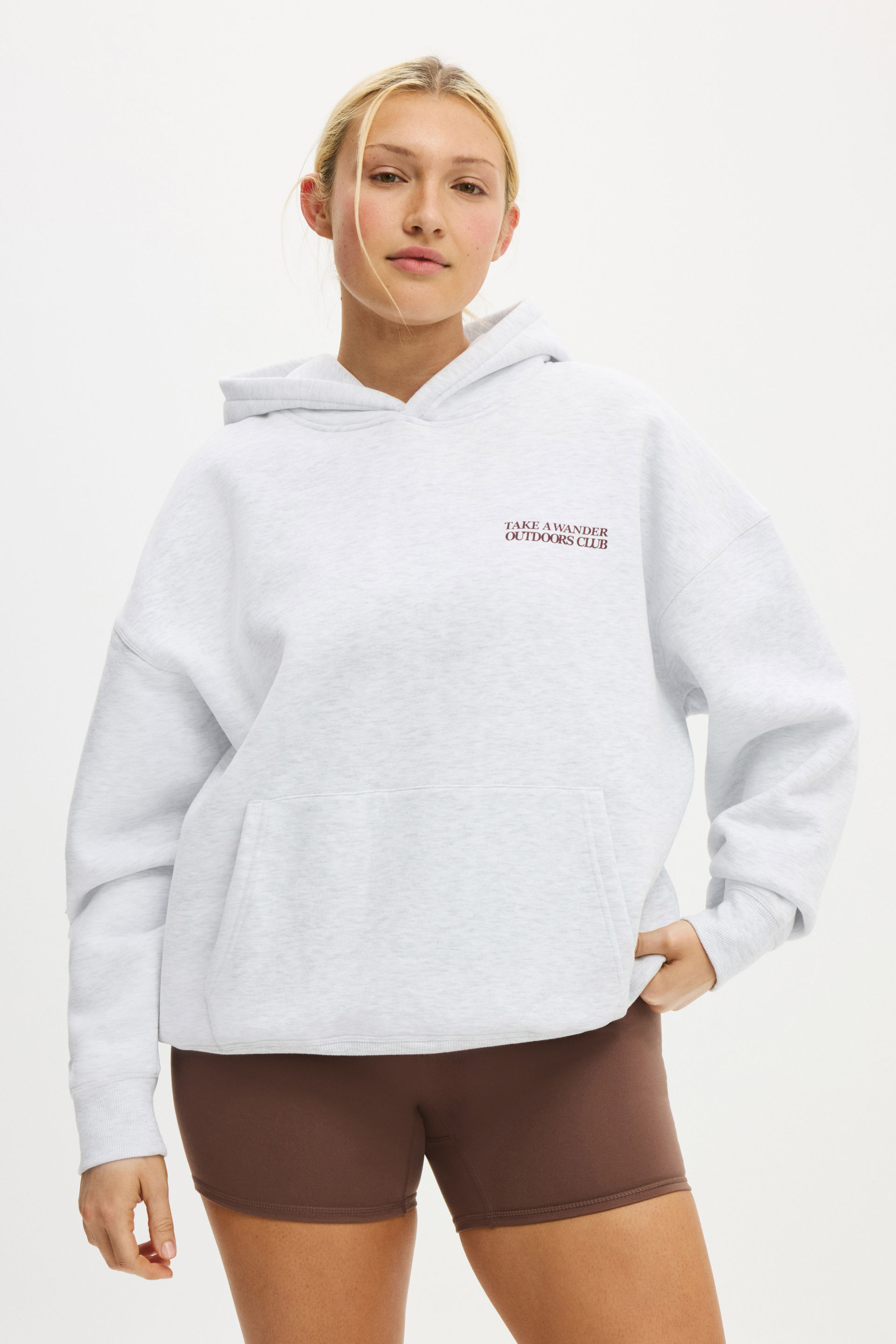 Plush Premium Graphic Hoodie cloudy grey marle/outdoorsy