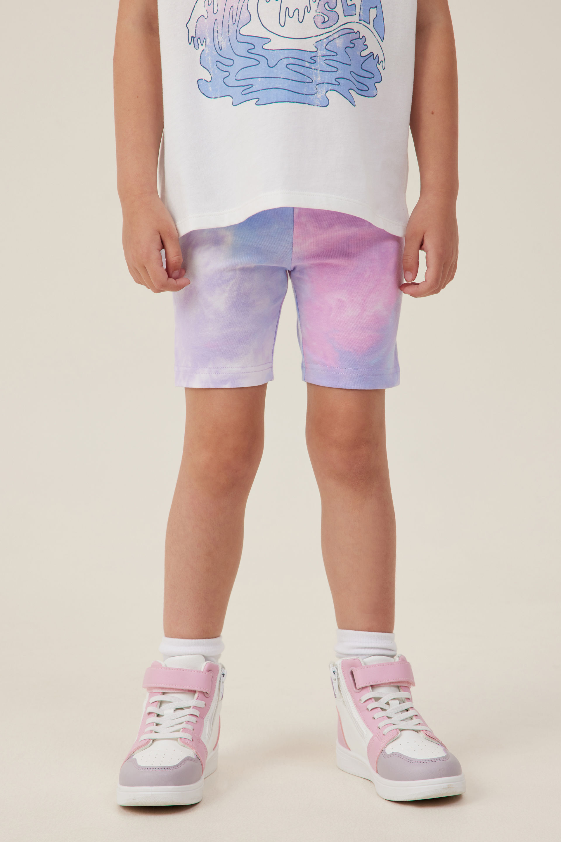 Hailey Bike Short lilac drop/tie dye